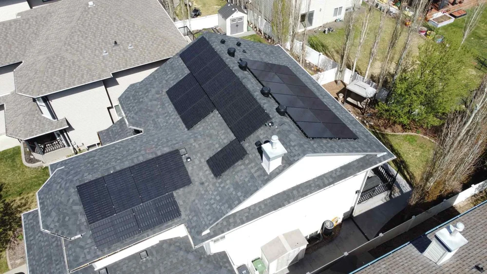 Greenamp 13.05 kW solar panel installation on a home in Beaumont, Alberta