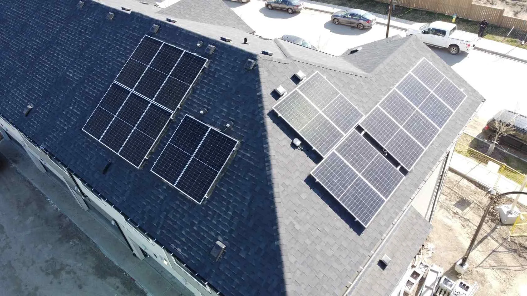 Rooftop solar panel array on an Alberta home financed through the Clean Energy Improvement Program
