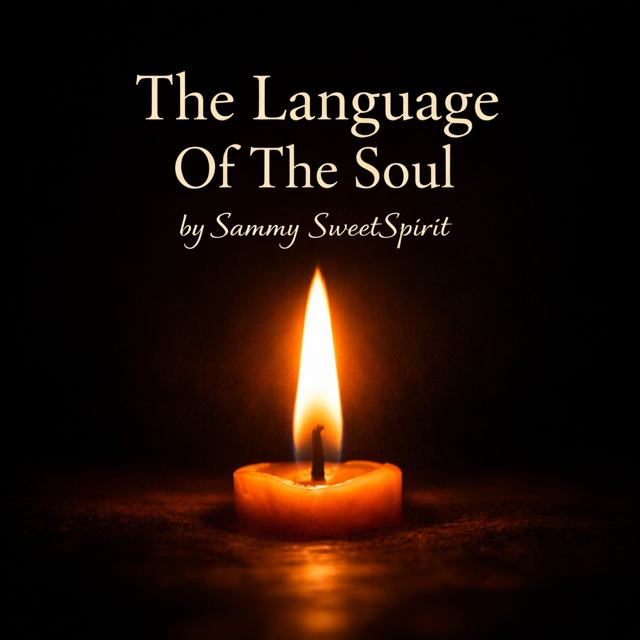 A single candle burns in the darkness, its flame glowing warmly beneath the title text