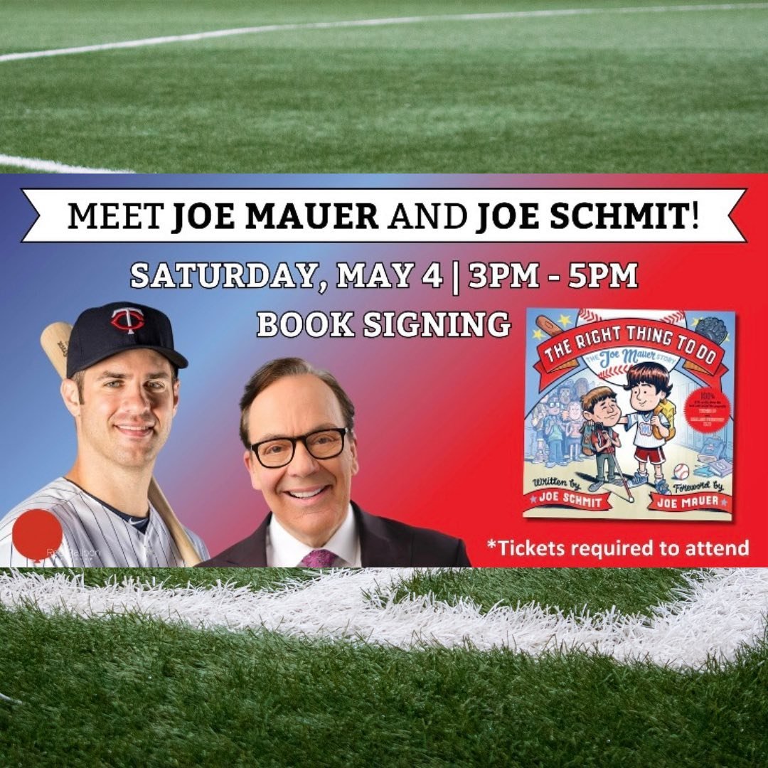 A Joe Mauer book signing at Red Balloon Bookshop? Right when the Twins season is getting into full swing (baseball pun intended)? What could be better!

This is a ticketed event, and every ticket includes a copy of &ldquo;The Right Thing to Do.&rdquo