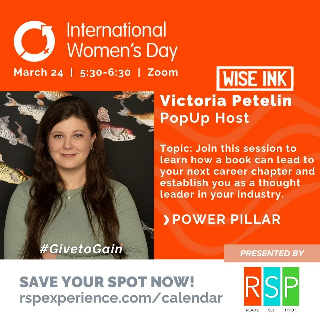 We are so excited to partner with Ready. Set. Pivot. (RSP) on their International Women&rsquo;s Day popup series!

Our webinar, "How a Book Can Lead to Your Next Career Chapter," is this Tuesday, March 24 from 5:30 - 6:30 p.m. CST. We are s