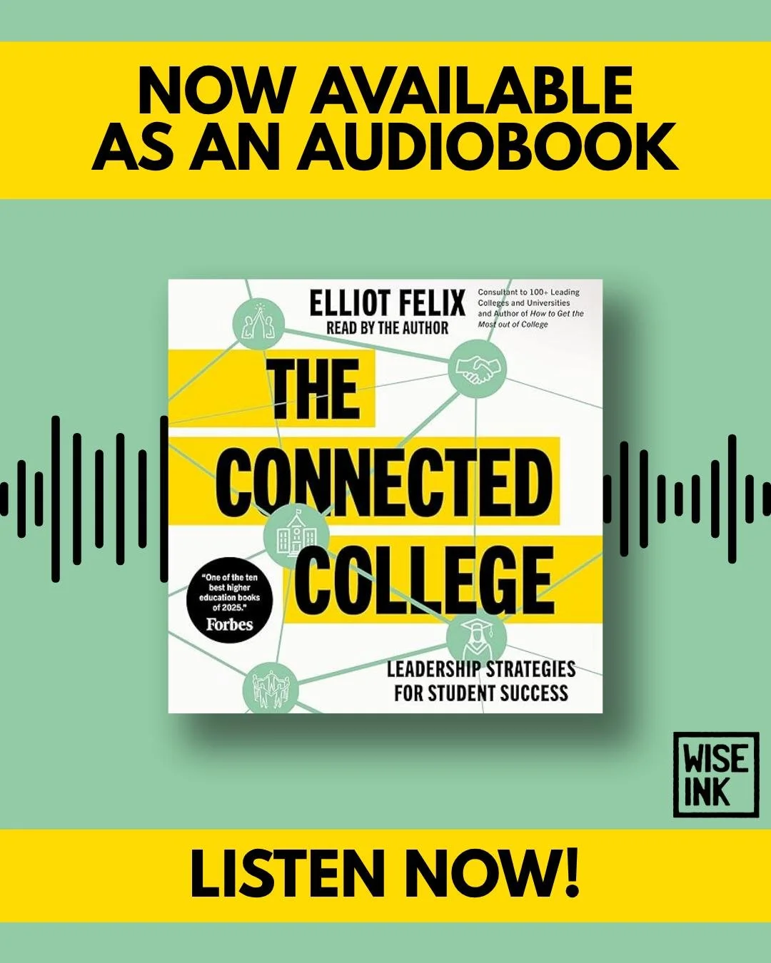 Wise Ink is a team of audiobook lovers&mdash;and we&rsquo;re so happy to share that @elliotfelix has released &ldquo;The Connected College&rdquo; audiobook! 🎧💛

And there&rsquo;s something special about this audiobook narration, too! 

Here&rsquo;s