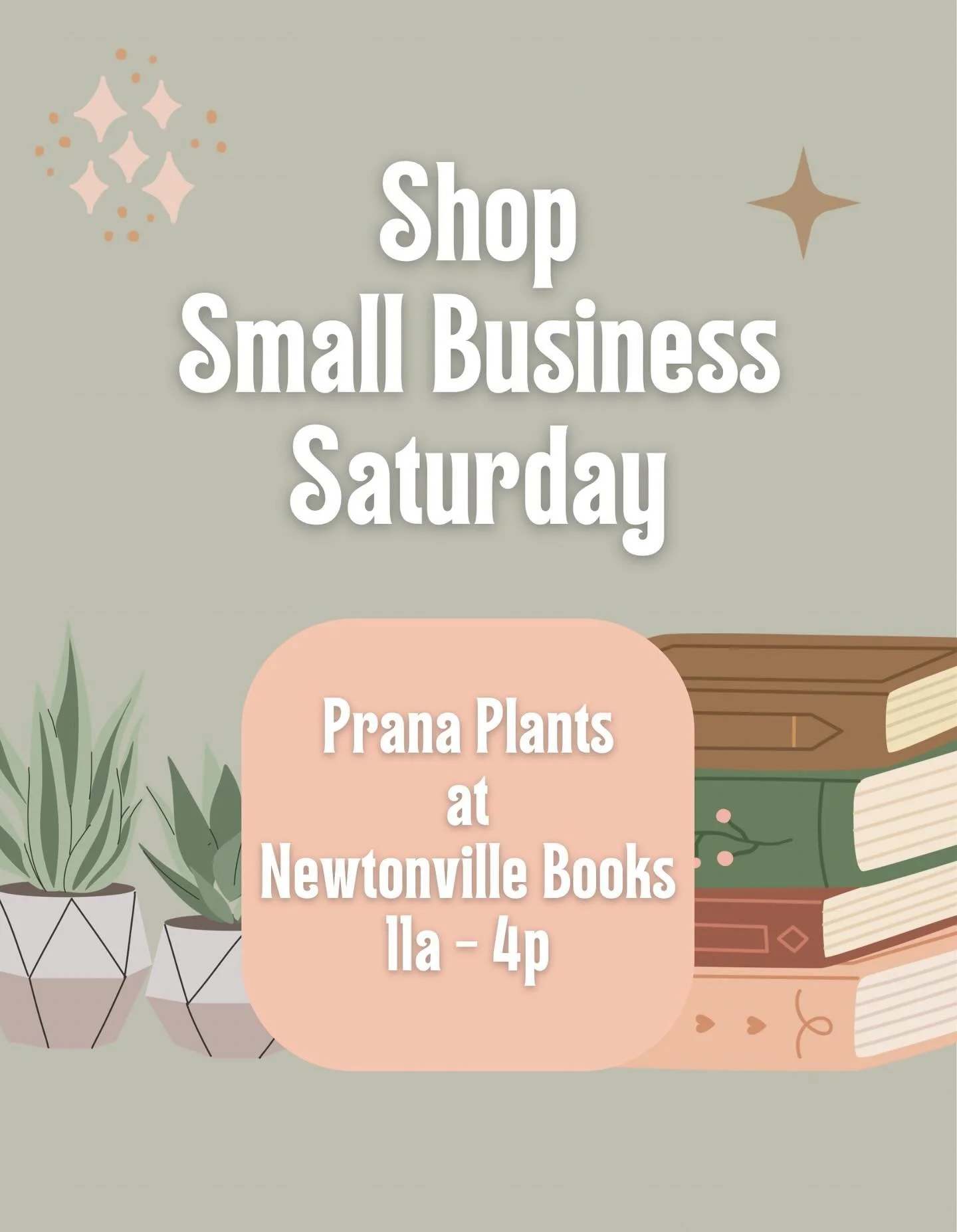 🪴📚 Come support two Newton small businesses in one this Small Business Saturday! Prana Plants will be popping up @newtonville_books from 11a - 4p! 📚🪴

#smallbusiness #shoplocal #queerowned #lgbtq #houseplants #greenvibes #prana #newton #boston #h