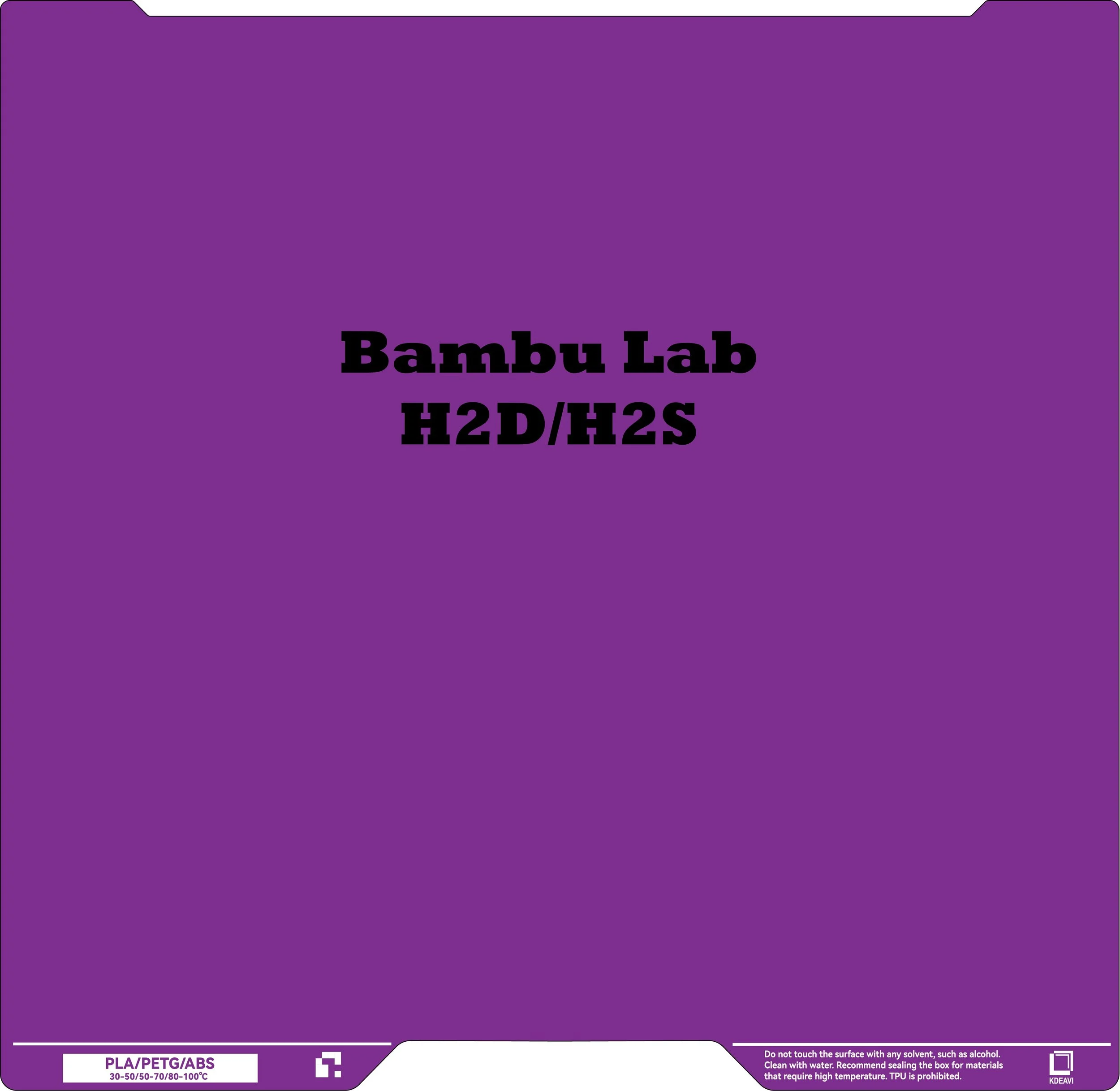 Bambu Lab H2D/H2S KDEAVI Double Sided Textured PLU Cool Build Plate