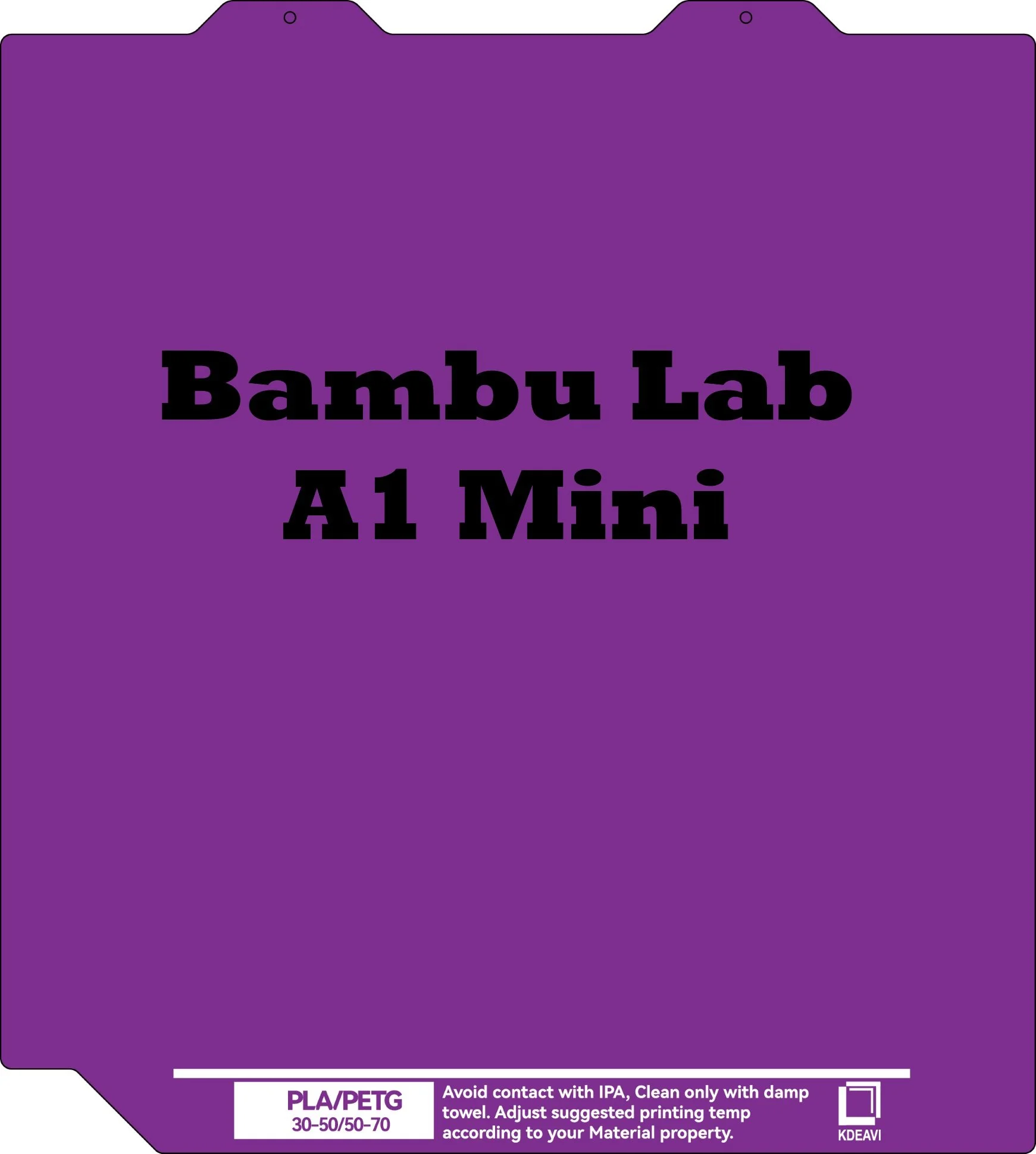 Bambu Labs A1 Mini KDEAVI Double Sided Textured PLU Cool Build Plate