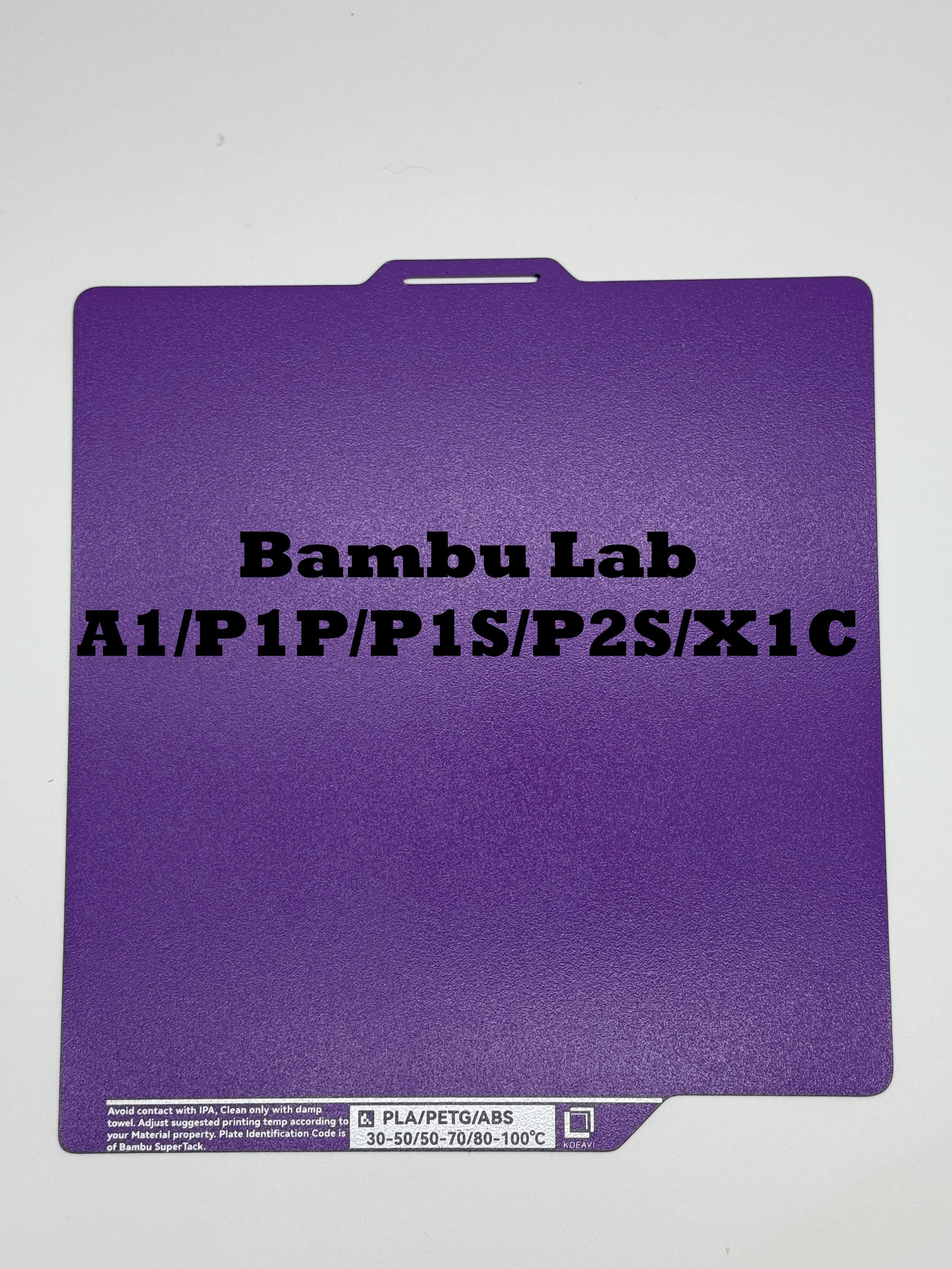 Bambu Labs A1, P1S,P2S,X1C KDEAVI Double Sided Textured PLU Cool Build Plate 256*256