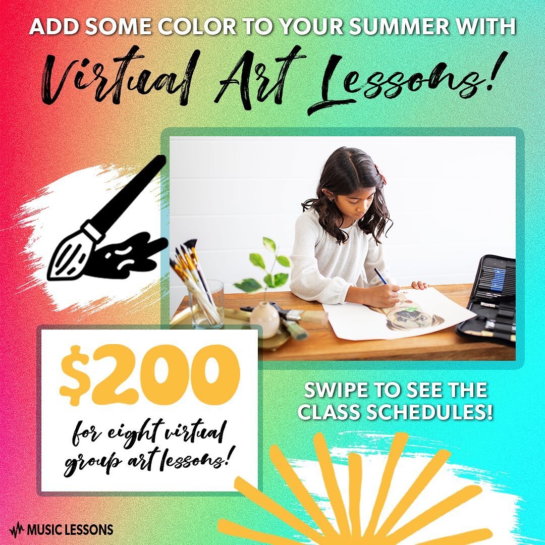 Parents.
⠀
WM is adding color to your kid&rsquo;s summer. 🎨
⠀
Enrollment is now open for our &ldquo;Virtual Art Lessons&rdquo; with Emma Limtiaco. 👩🏻&zwj;🎨
⠀
* EIGHT 30-MINUTE VIRTUAL GROUP ART LESSONS.
* THE TOTAL COST OF THIS OFFER IS $200.
* C