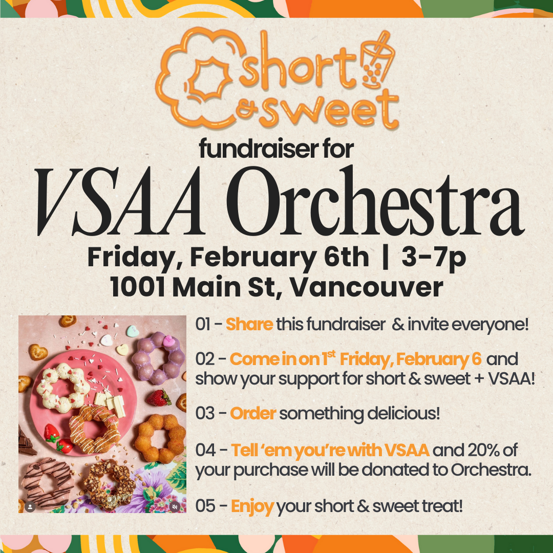 short &amp; sweet x VSAA Orchestra First Friday fundraiser! 