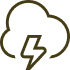 Icon of a cloud with a lightning bolt inside, representing a storm or thunderstorm.