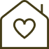 A small house-shaped icon with a heart inside.