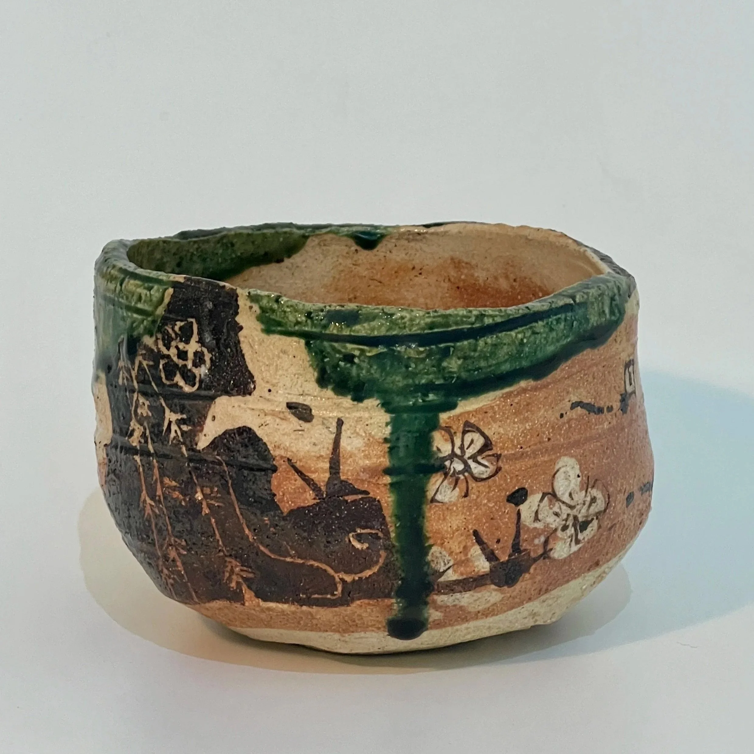 Modern Oribe chawan _Suzuki Goro