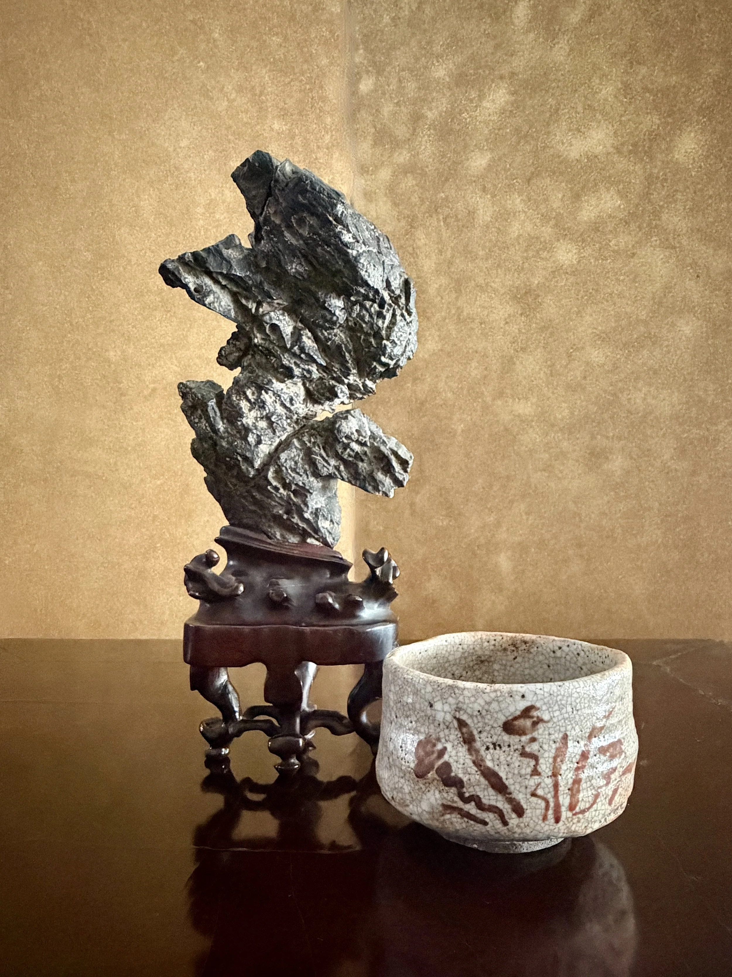 Scholars rock and Shino chawan