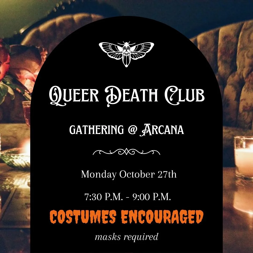 join us for a round of @morbidcuriositygame and conversations about death and grief🖤

🌻link in bio for more info about M&rsquo;s death care fundraiser

🌻link in bio to get tickets to the Death Faire in Pittsboro on Nov 2nd

👻👻👻

QDC gathering: 