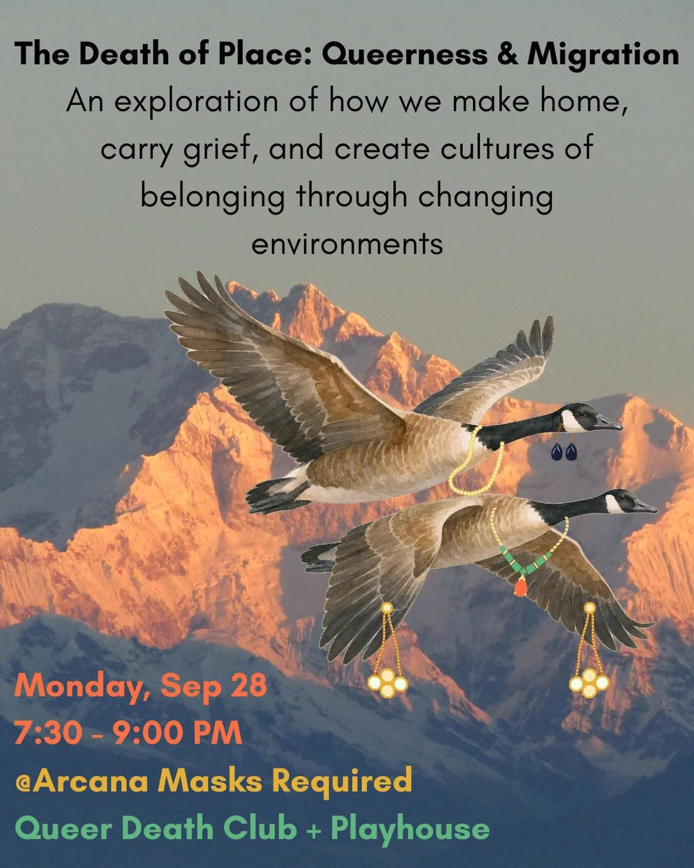 For September, QDC is hosting the artist collective Playhouse! During our time together, Playhouse will guide us in exploring how we as queer folk make home, carry grief, and create cultures of belonging through changing environments.

date: Monday S