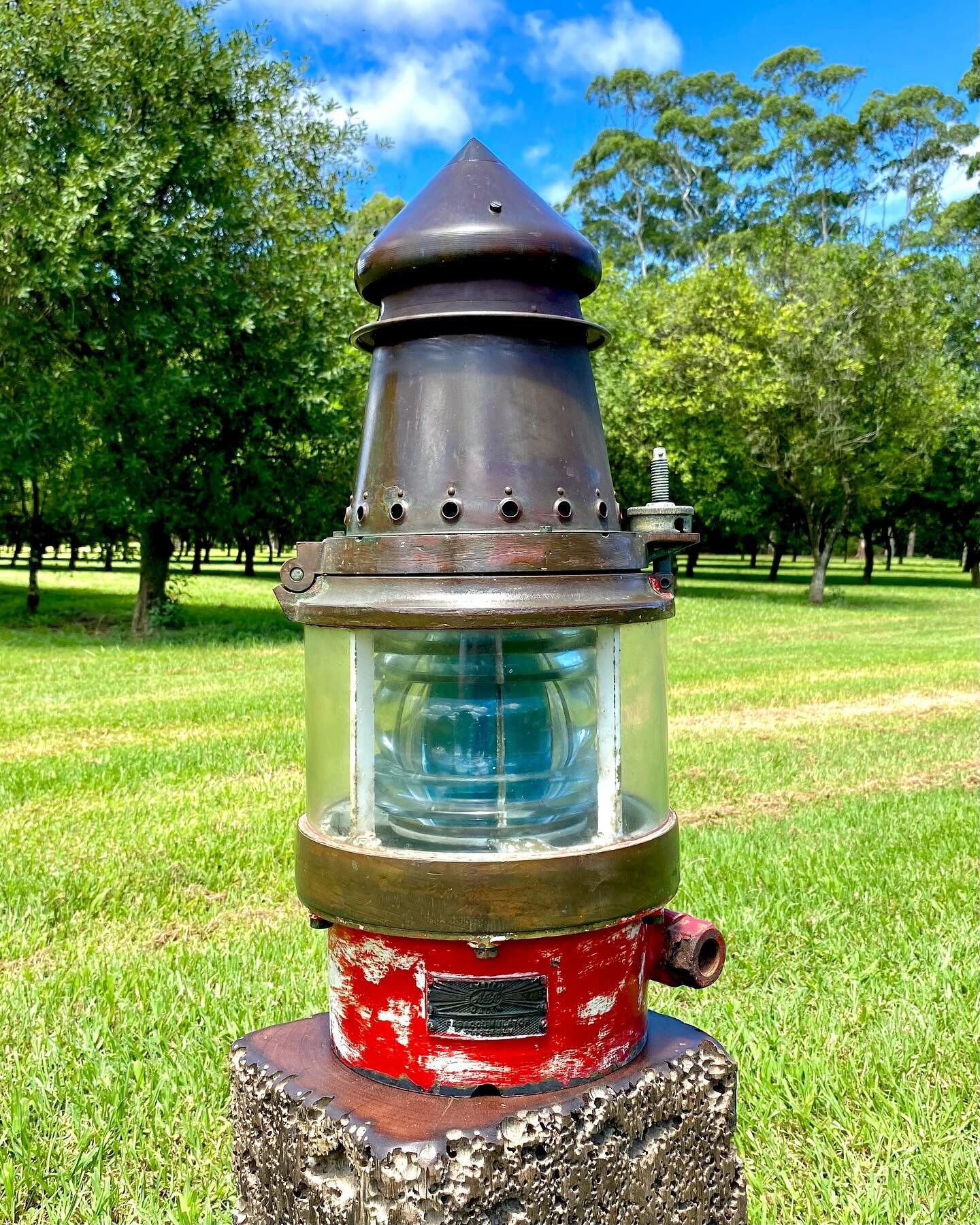 AGA Channel Beacon Marker made in Stockholm, Sweden

This AGA140 is in excellent condition - copper and brass body housing a fresnel lens&nbsp;with a starboard green lens filter. Standing at 660mm tall. 

Available now from our Northern Rivers Store.