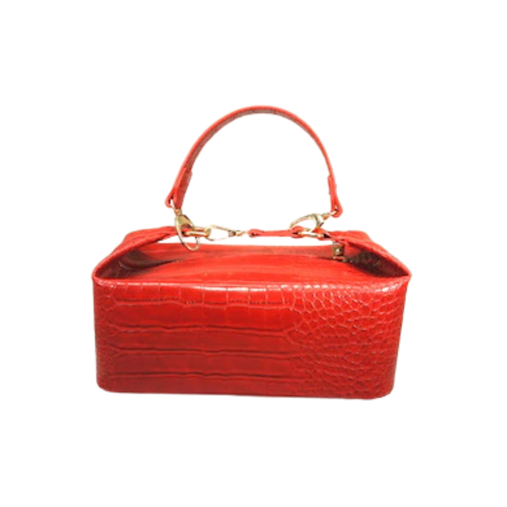 Embossed Croc Box Satchel