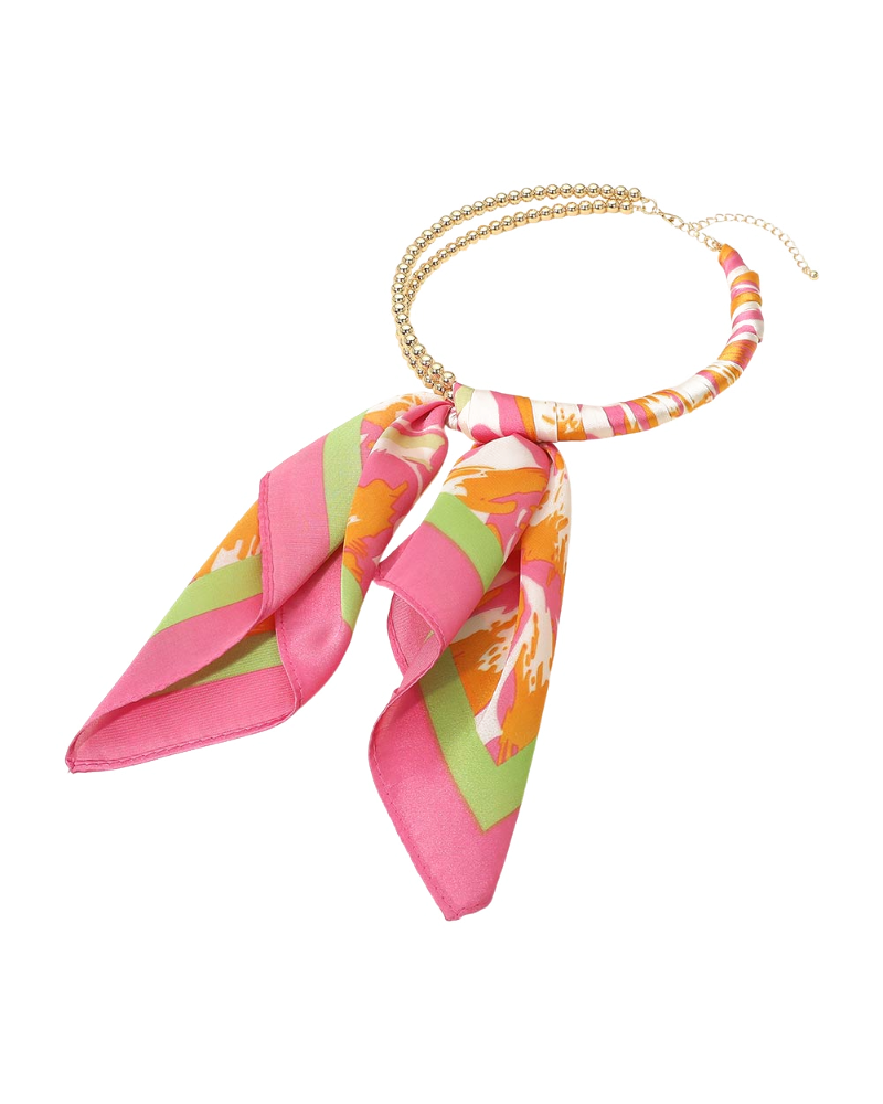 Elegant Chain Accent Scarf Necklace