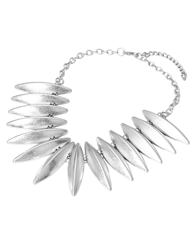 Sleek Leaf-Accent Statement Necklace