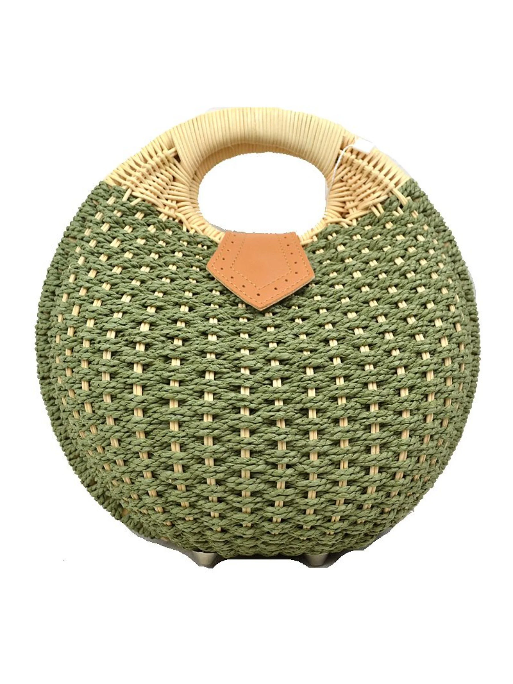 Round Rattan Handbag