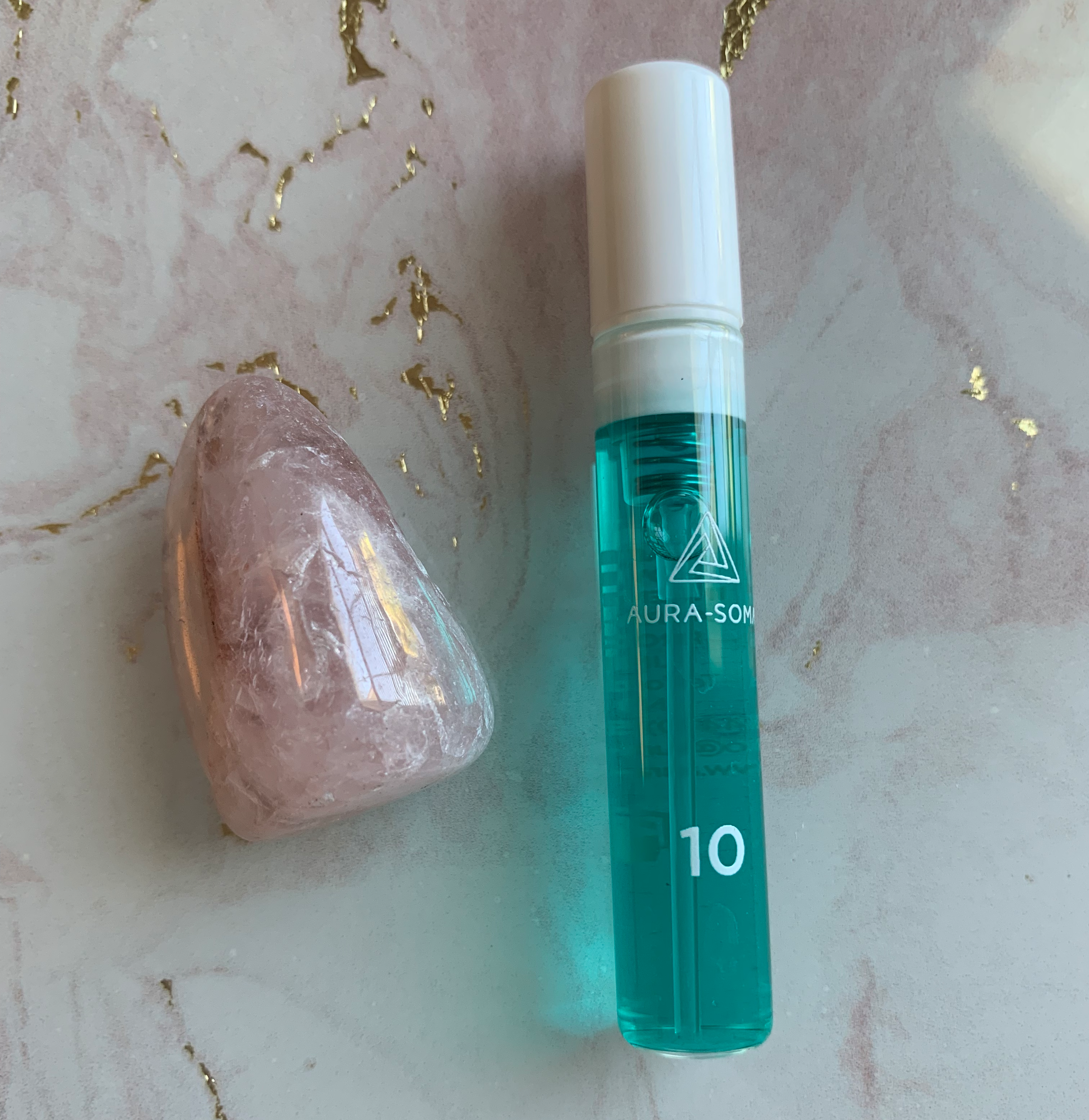 Rose Quartz & Emerald Green Aura Soma Pomander