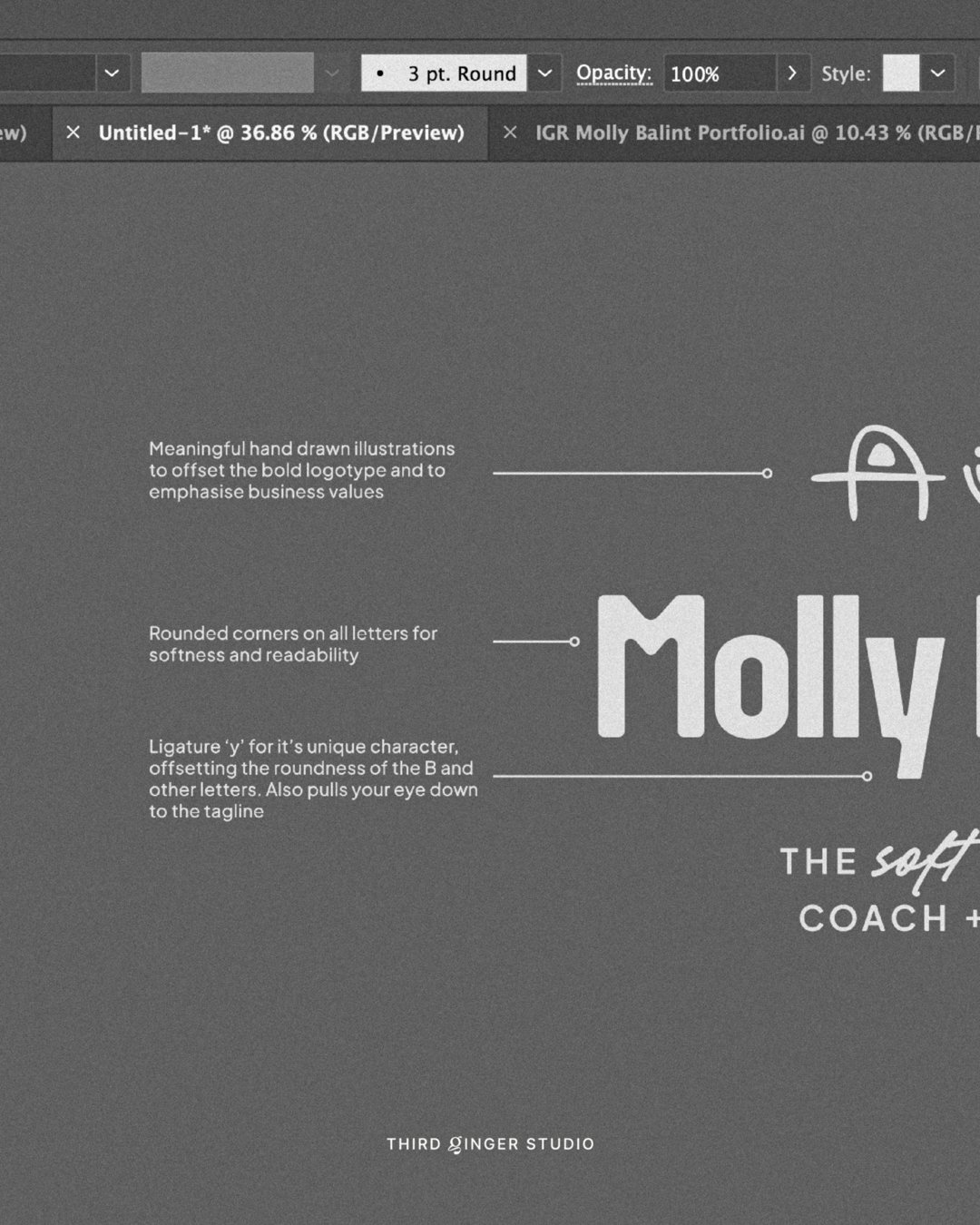 Molly had 1 change to her logo. One.⁣
⁣
Now, here's why strategic design decisions are important. Her one and only comment was to change the 'y' in her name.⁣
⁣
As a business coach and mentor, that whole market can be saturated. But Molly is a SOFT b