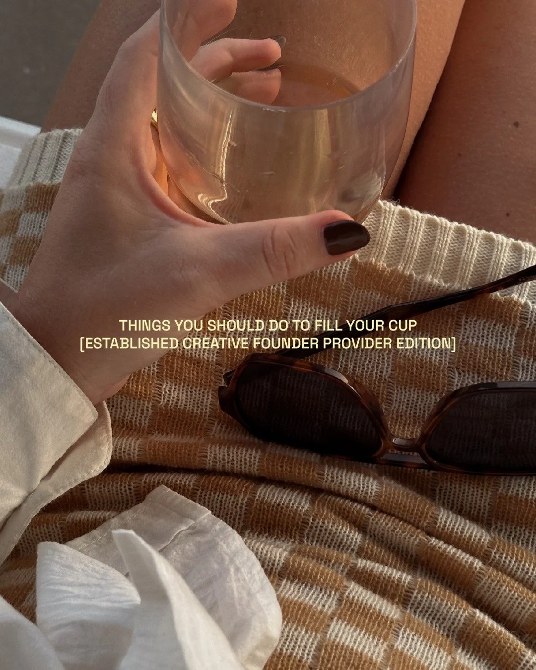 FILL YOUR OWN CUP as a service provider/creative/founder with multiple years of owning a business under your belt.⁣
⁣
Record your ideas when they come to you. Don't wait to write it down, get it out of your head and onto paper. Then try and flesh out