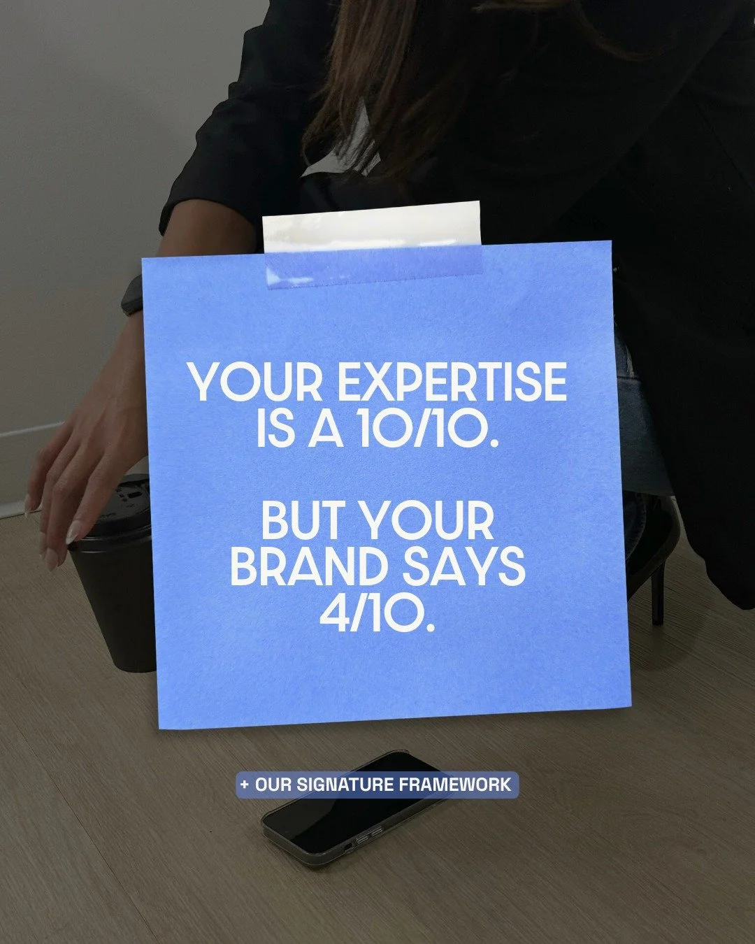 Your expertise is a 10/10. But your brand is screaming "I'm a 4". ⁣
⁣
Be honest with yourself: If you saw your own profile for the first time today, would you pay $5k, $10k, or $20k for your services? Or would you keep scrolling in search o