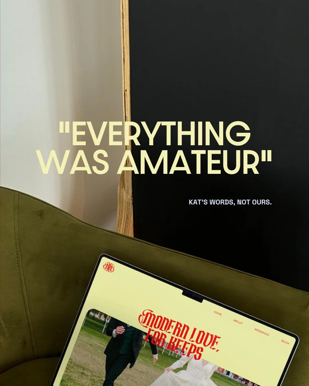 "Everything was amateur. There was no universal strategy - just a collection of fonts and colours I liked."

@katlarreaphoto's words, not ours, describing her brand before The Breakthrough Brand.

Not a bad brand. Not even an ugly one. 

Ju