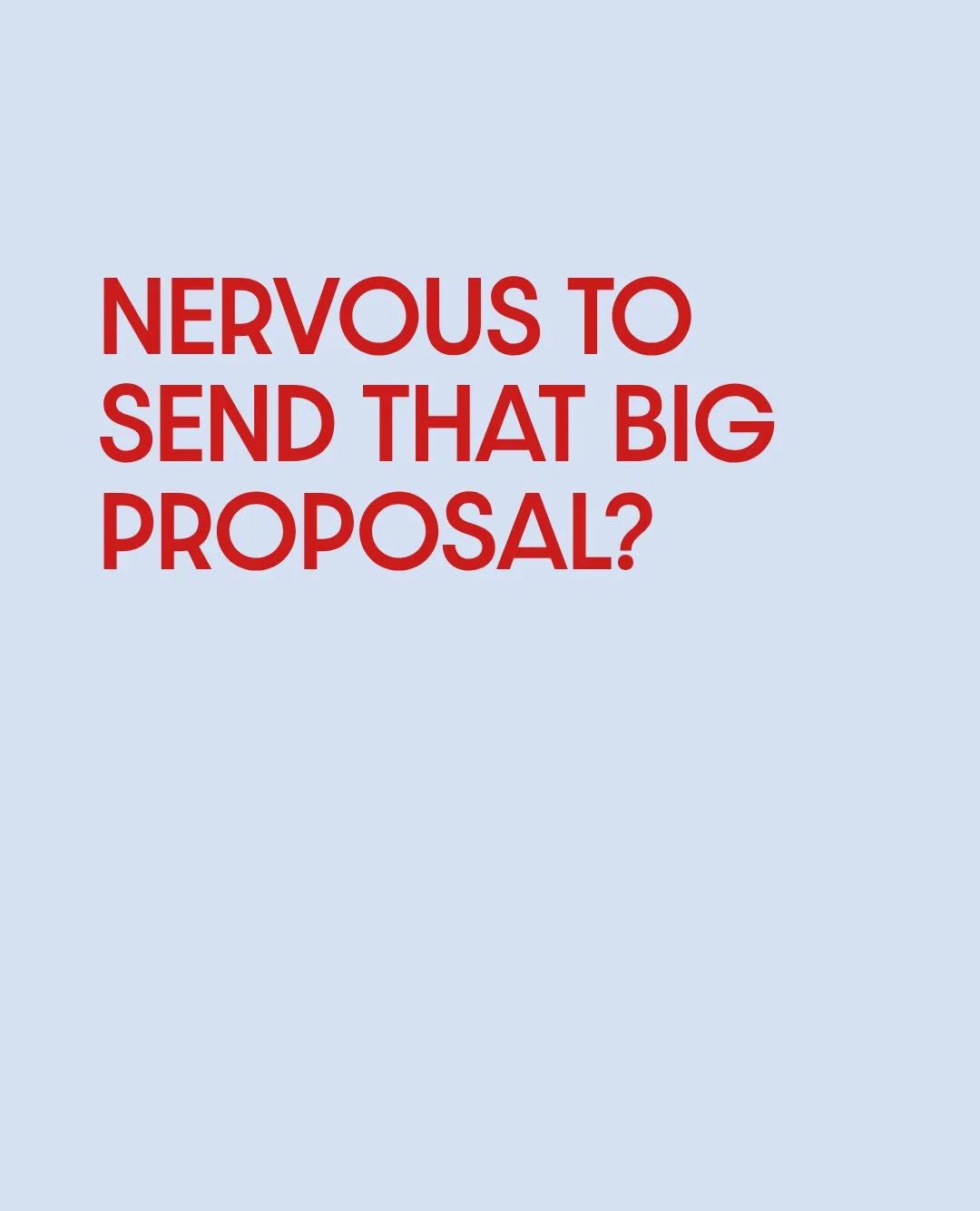 Nervous to be sending that big proposal?⁠
How about another 'tweak' (that actually took 3 hours) to your website?⁠
All of your enquiries budget conscious and asking for cheaper options?⁠
Existing clients not ideal clients?⁠
Your best work isn't what 