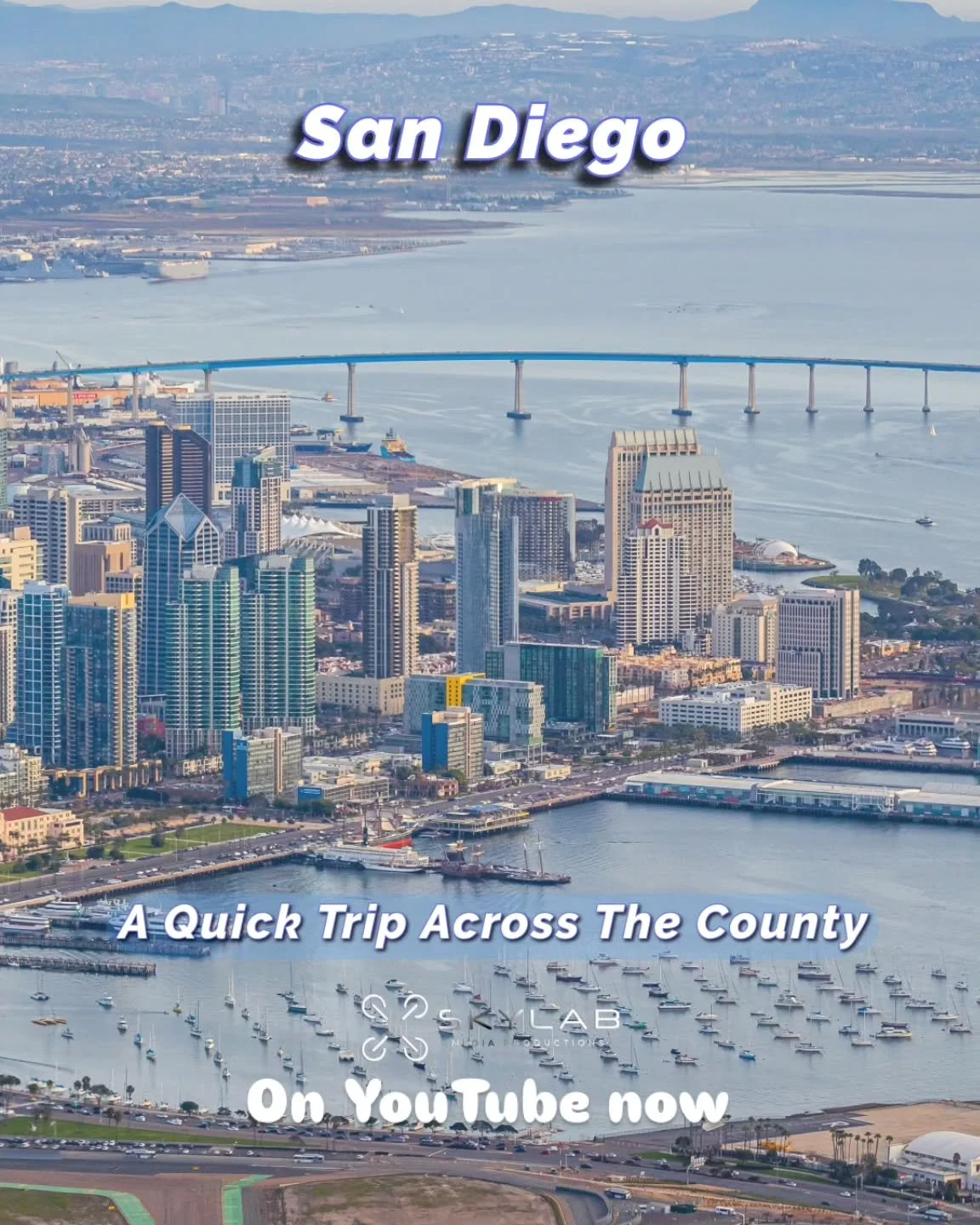 🌴✨ San Diego: A Quick Aerial Trip Through the County 🎥 

Show us some love and head over to YouTube to see this aerial reel Captured &amp; produced by Skylab Media Productions! 

From jet skiers at Pepper Park, to boats carving through San Diego Ba