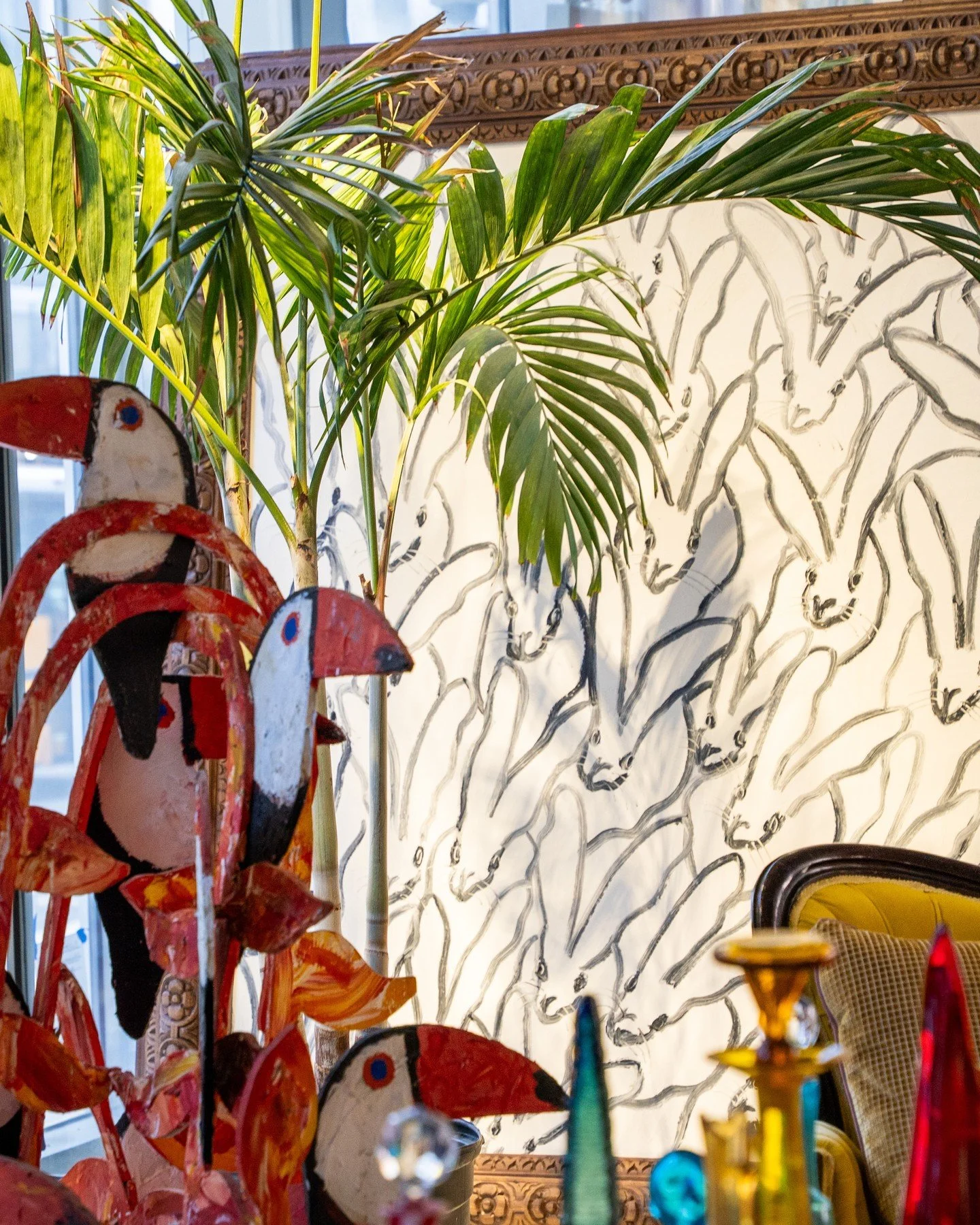 The holidays came early for us! We have received a new stunning collection of @huntslonem pieces to our #SoHo gallery 🎁✨ monkeys, tulips, butterflies &amp; bunnies directly from his jungle of a studio &mdash; DM us to inquire.

Click to purchase his