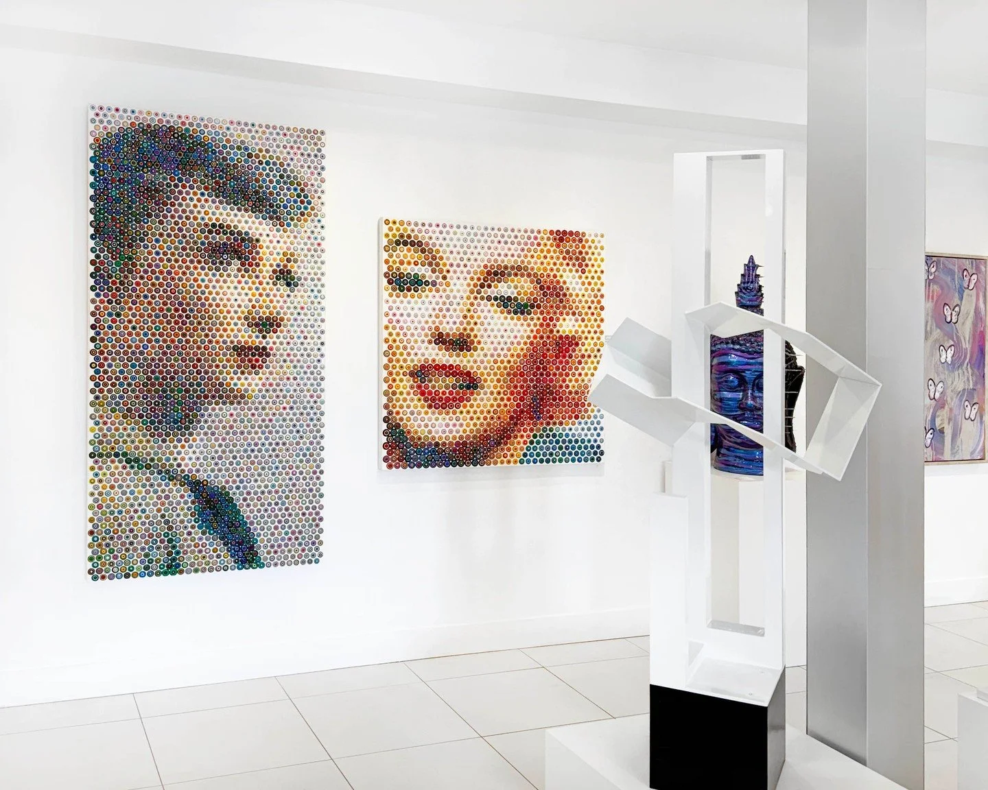 A dreamy Saturday in our Palm Beach gallery! Featuring @gavinrain's pointillist portraits, @huntslonem, and sculpture by @joshmayhem1. Stop in through the weekend to check out our current curation!

Link in bio and DM for inquiries.
.
.
.
#dtrmodern 