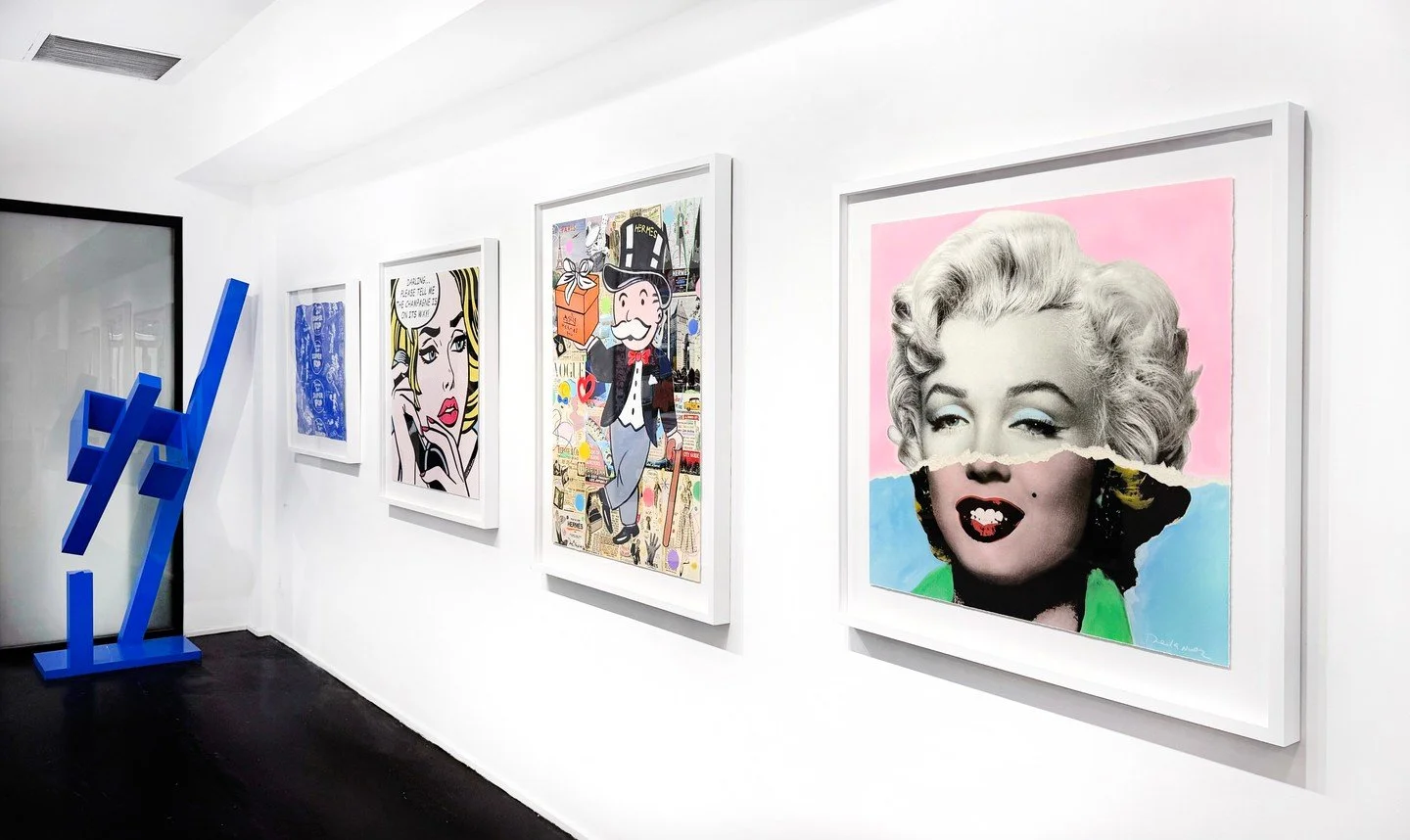 A Pop icon reimagined by #NelsonDeLaNuez! Swipe to see Andy Warhol's iconic Marilyn portrait through @thekingofpopart's eyes alongside his newest work to the NYC gallery! 

DM to see his full collection.
.
.
.
#dtrmodern #popart #artcollecting #conte