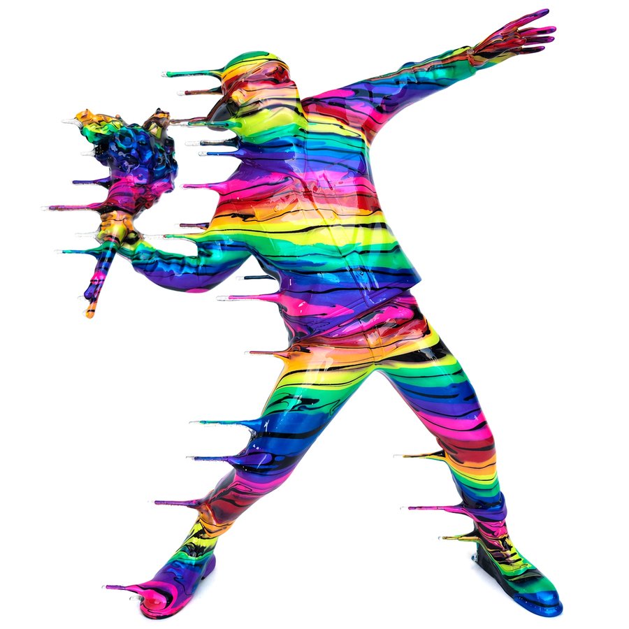 Blown Away Flower Bomber- Dark Rainbow