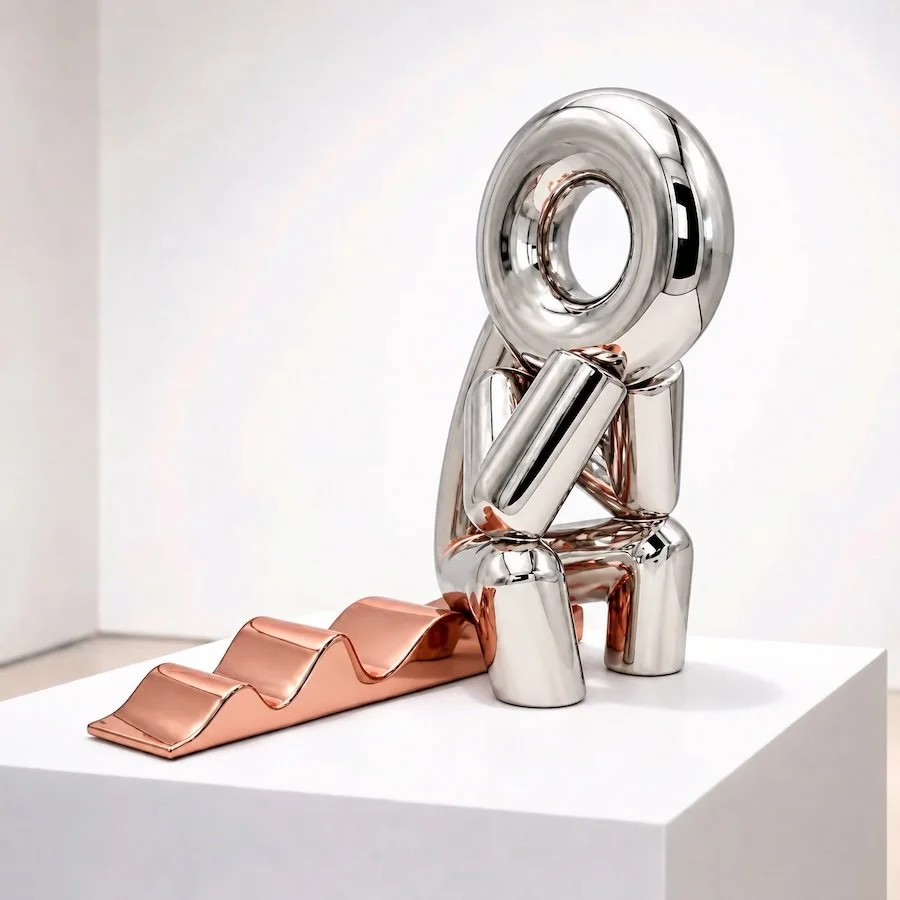 Thinker (Chrome/Bronze Base)