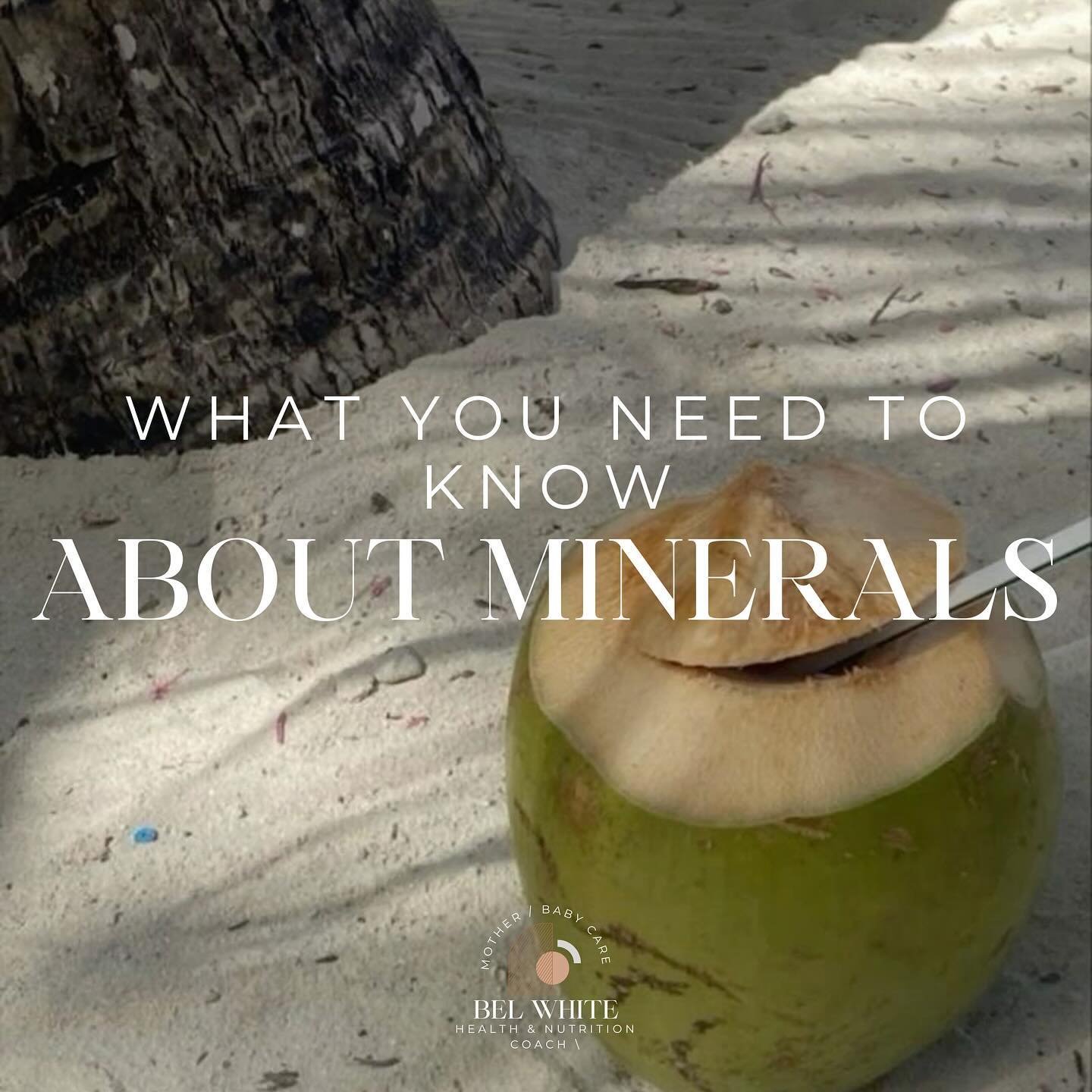 Minerals play a crucial role in maintaining your overall health as they act as essential fuel sources for every cell in your body.
✨
My advice when starting out with minerals, focusing on your electrolyte balance and the top three macrominerals:

🥥P