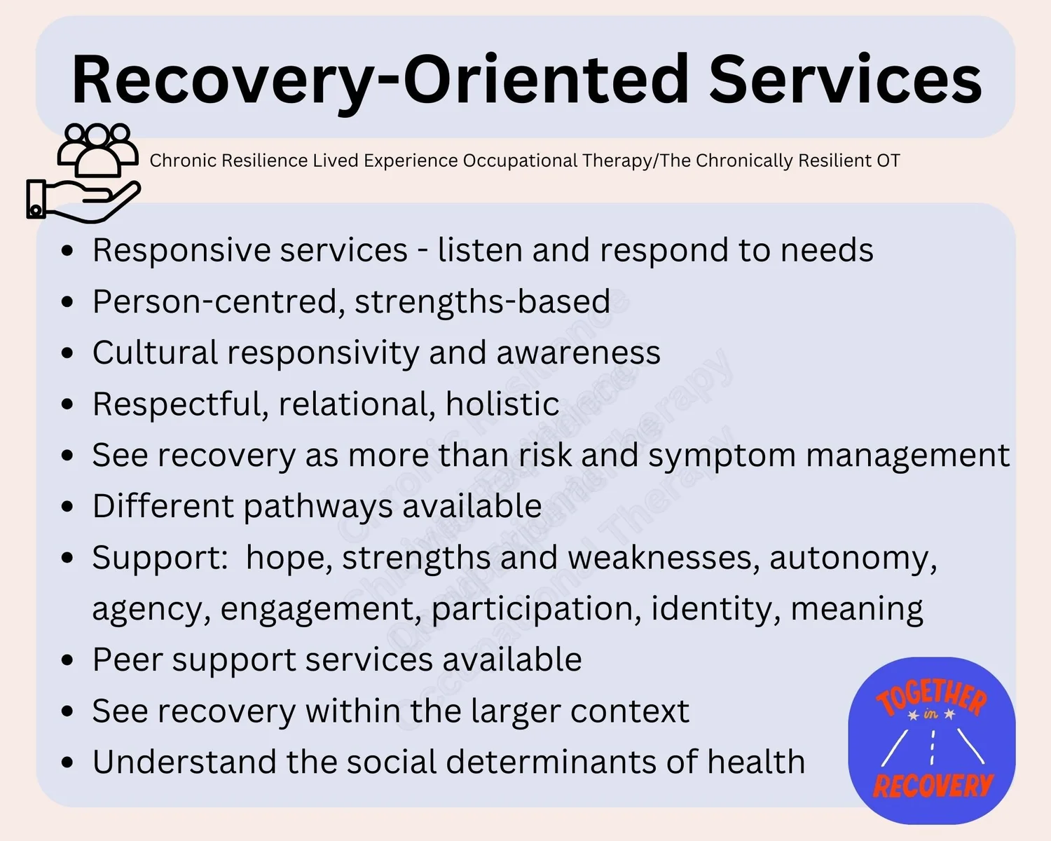 Recovery Models and Frameworks — Chronic Resilience