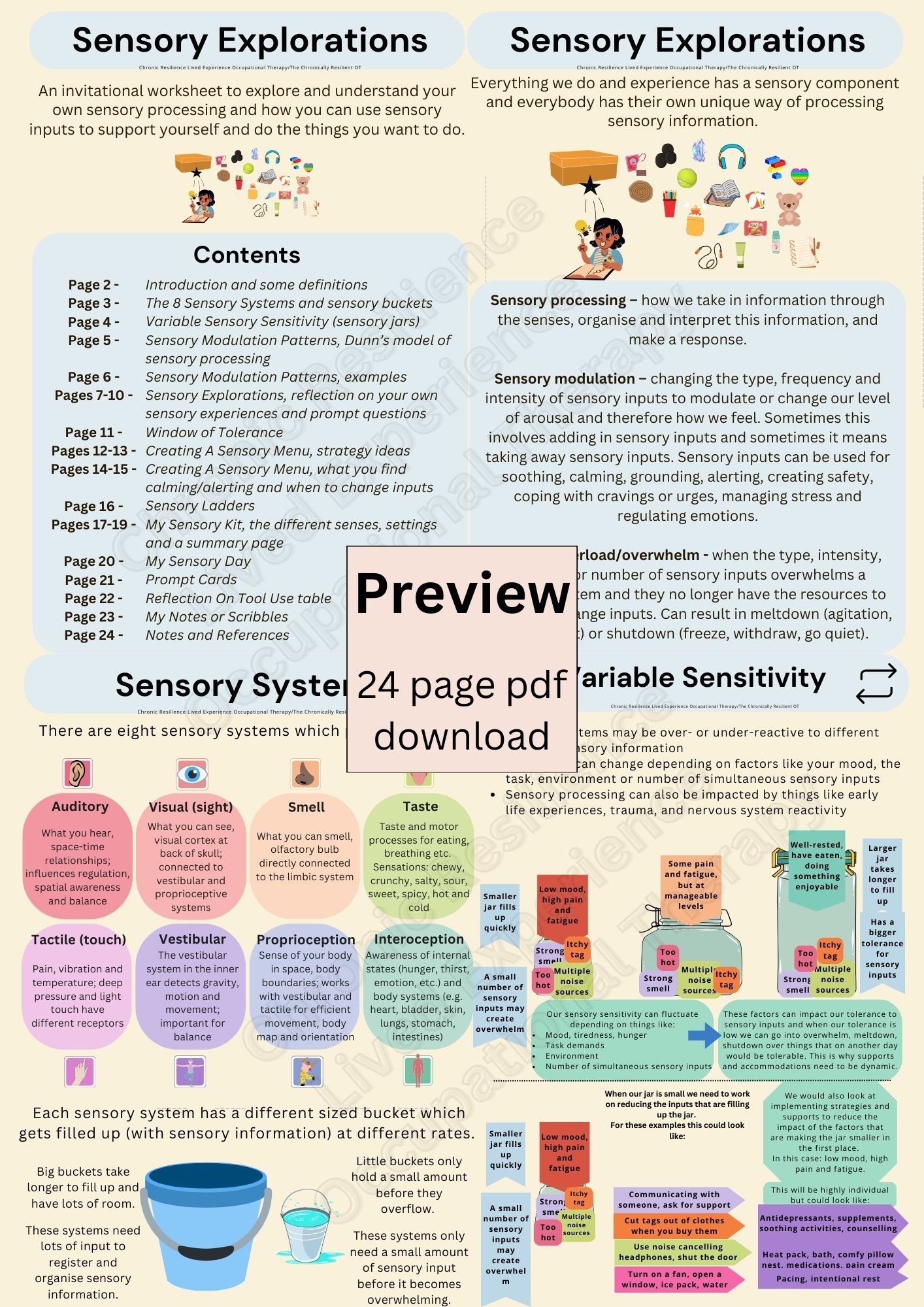 Sensory Explorations Worksheet