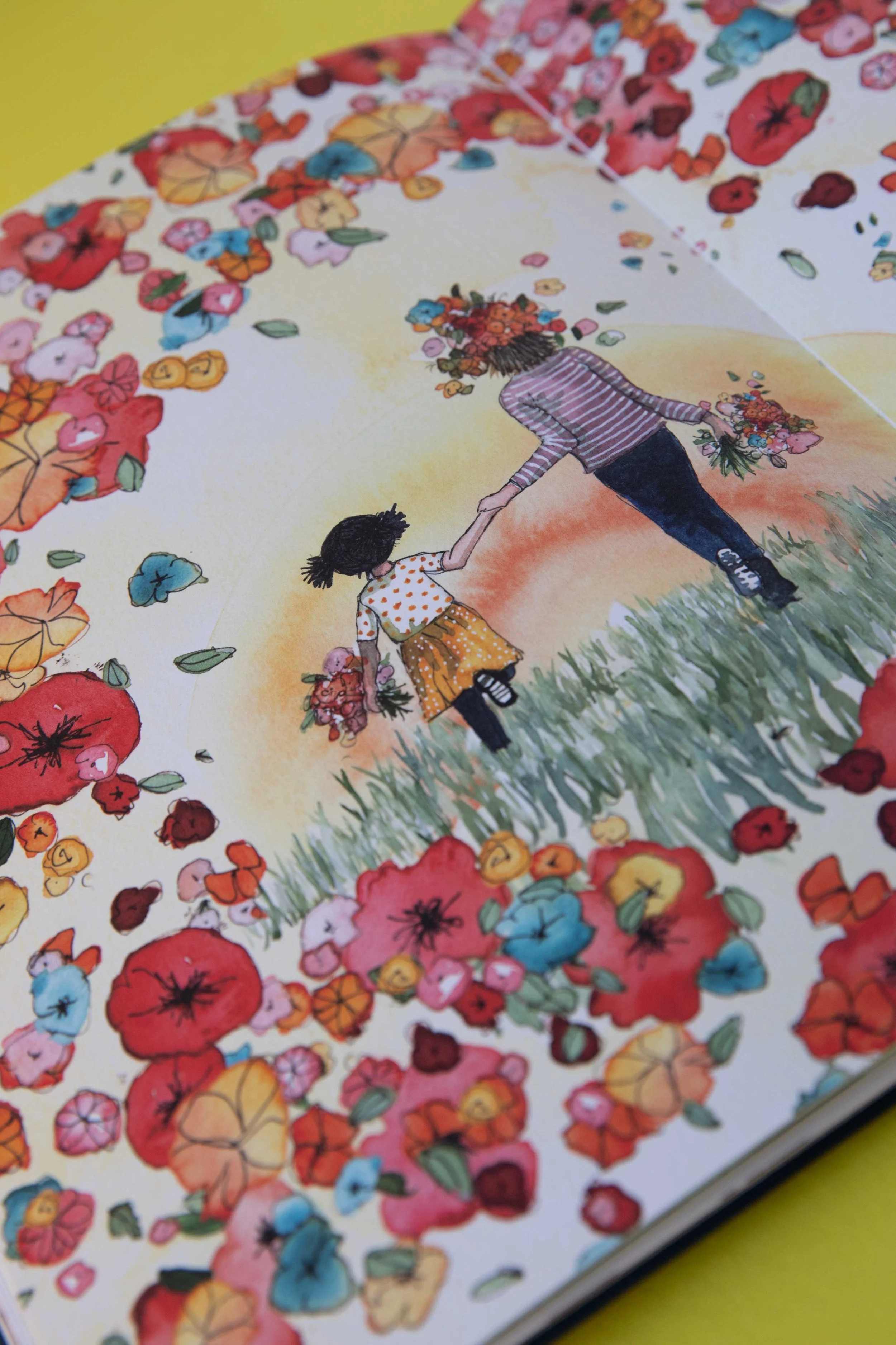 KINDERBUCH, KREBSERKRANKUNG, EMOTIONEN, AQUARELLZEICHNUNGEN, HOFFNUNG, GEMEINSAM, ALS DER KREBS BEI MAMA EINZOG