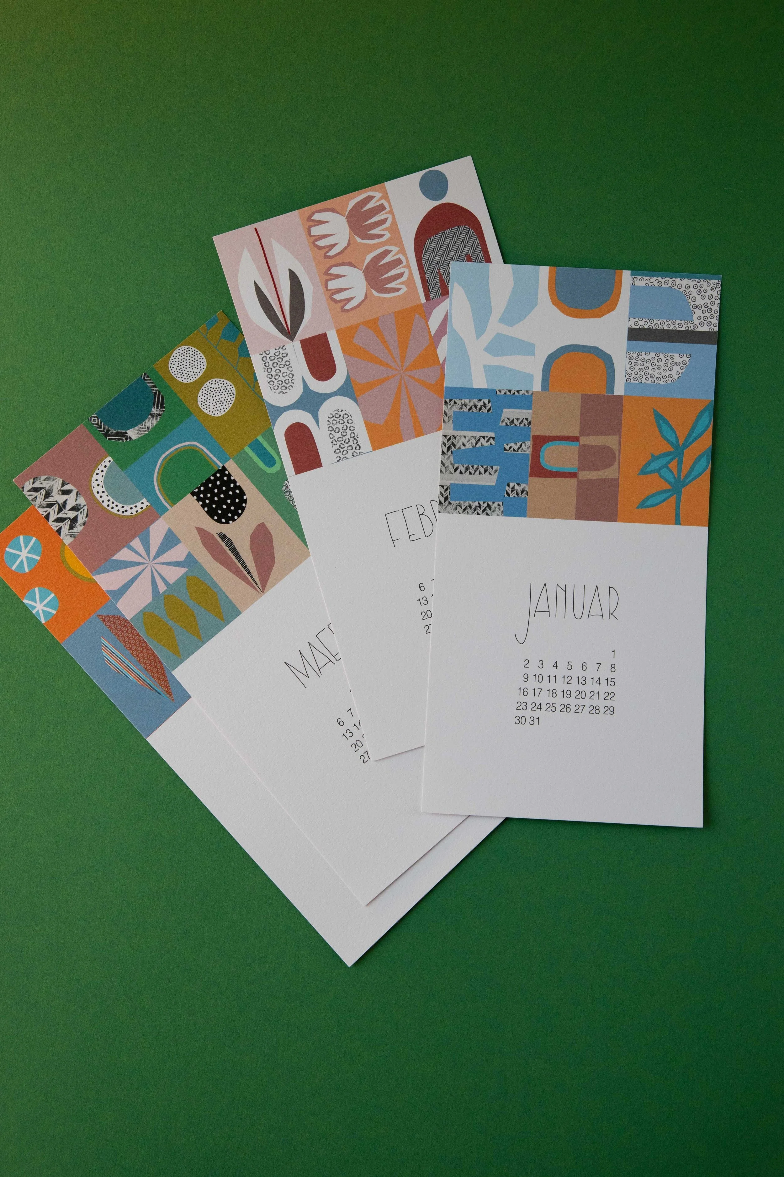 KALENDER 2023, BUNT, MUSTER, FARBEN, STRUKTUREN