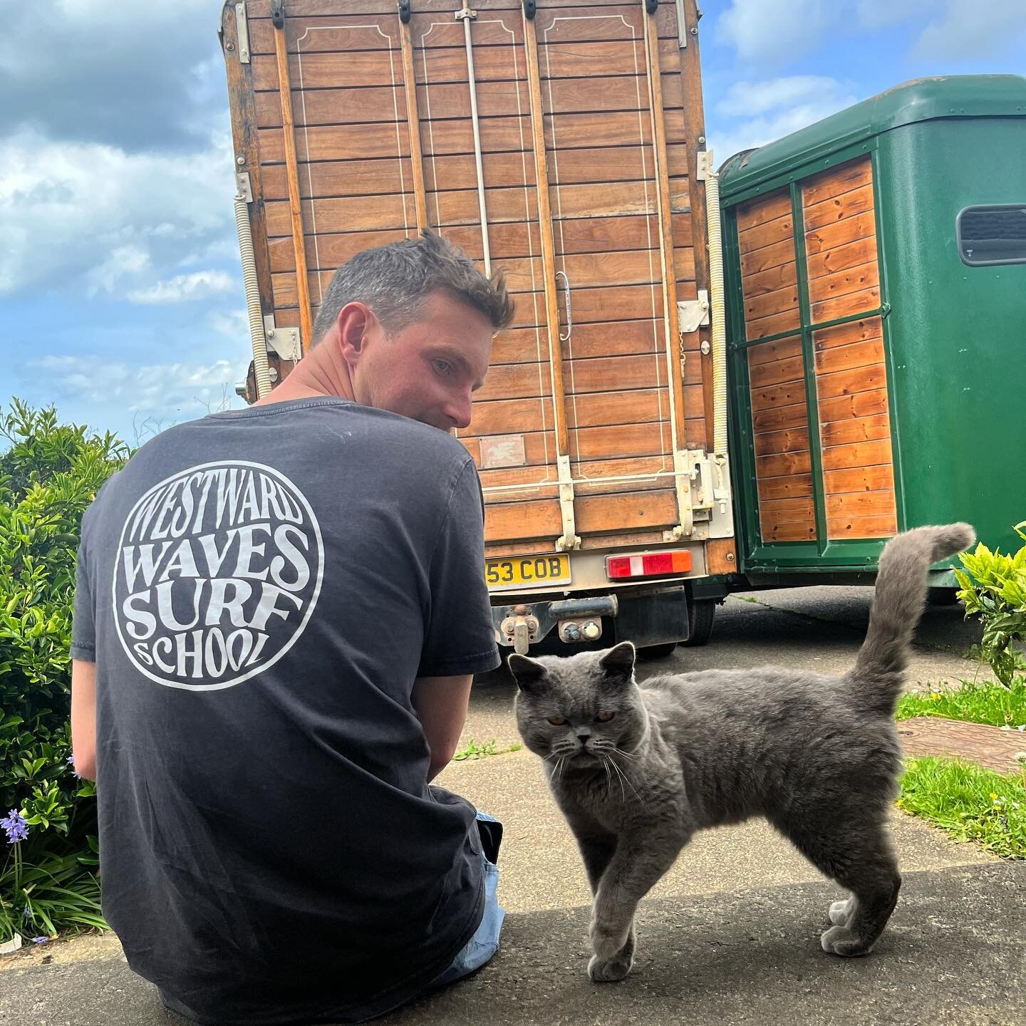 Evenings at Westward Waves HQ look a lot like this a lot of the time with our new team member. Got to get him washing wet suits! #surfschool #surfcat #surfingdevon