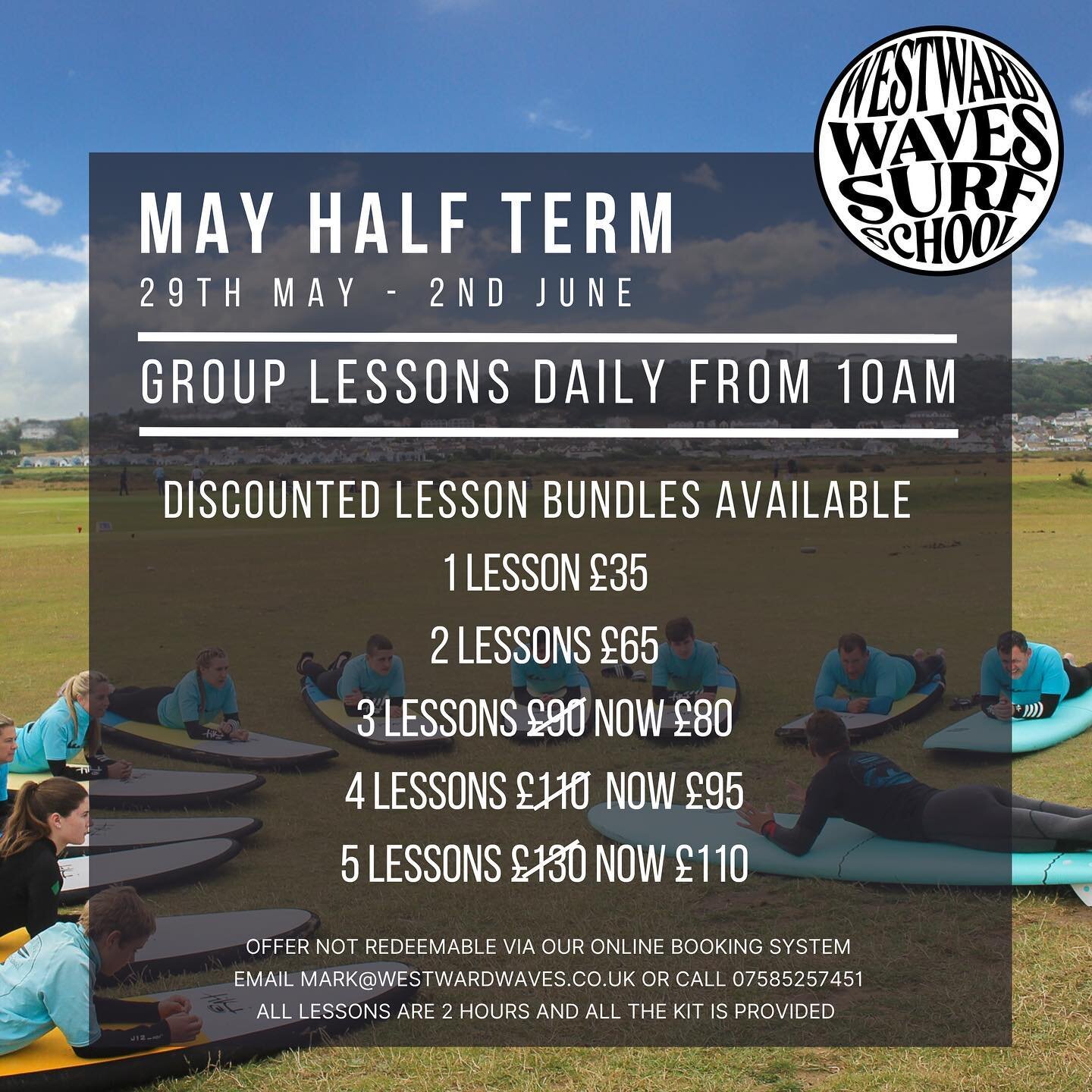 Stuck for ideas for the upcoming May Half Term? Surfing is never a bad idea! Lessons suited to all abilities, why not join us. Learn a new skill before the summer holidays or pick up from where you left off last time. Our instructors are some of the 