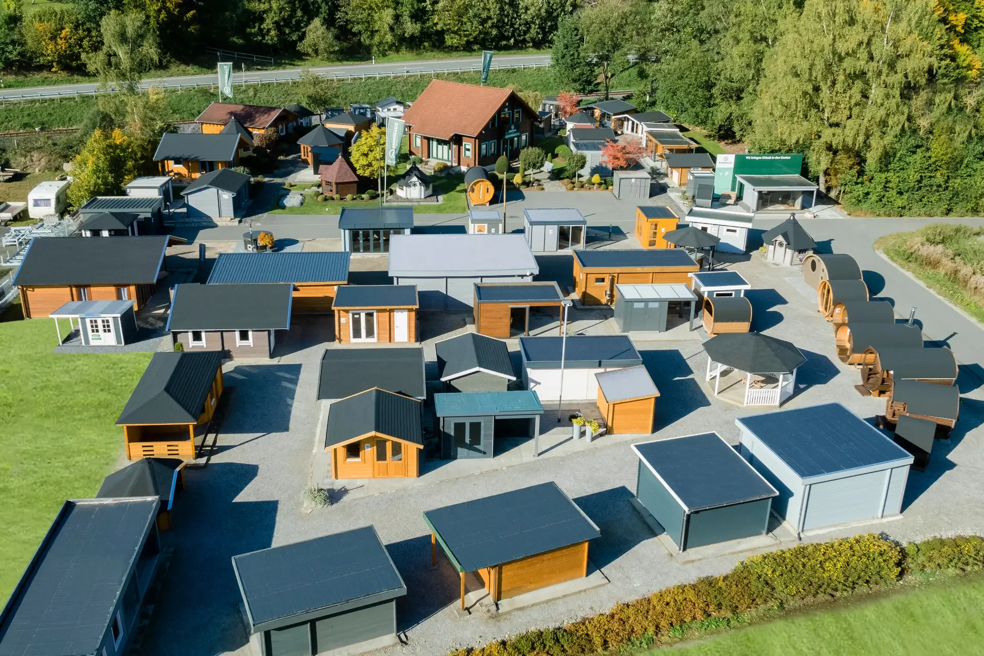 FINNHAUS Wolff Luftaufnahme Musterhauspark