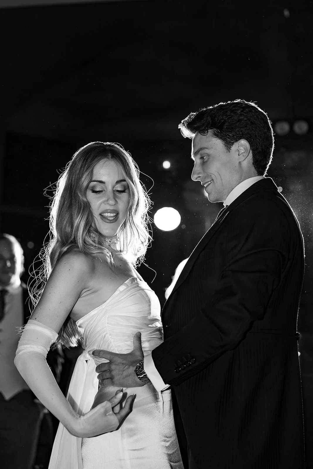 Marina and Carlos’s first dance, in black and white