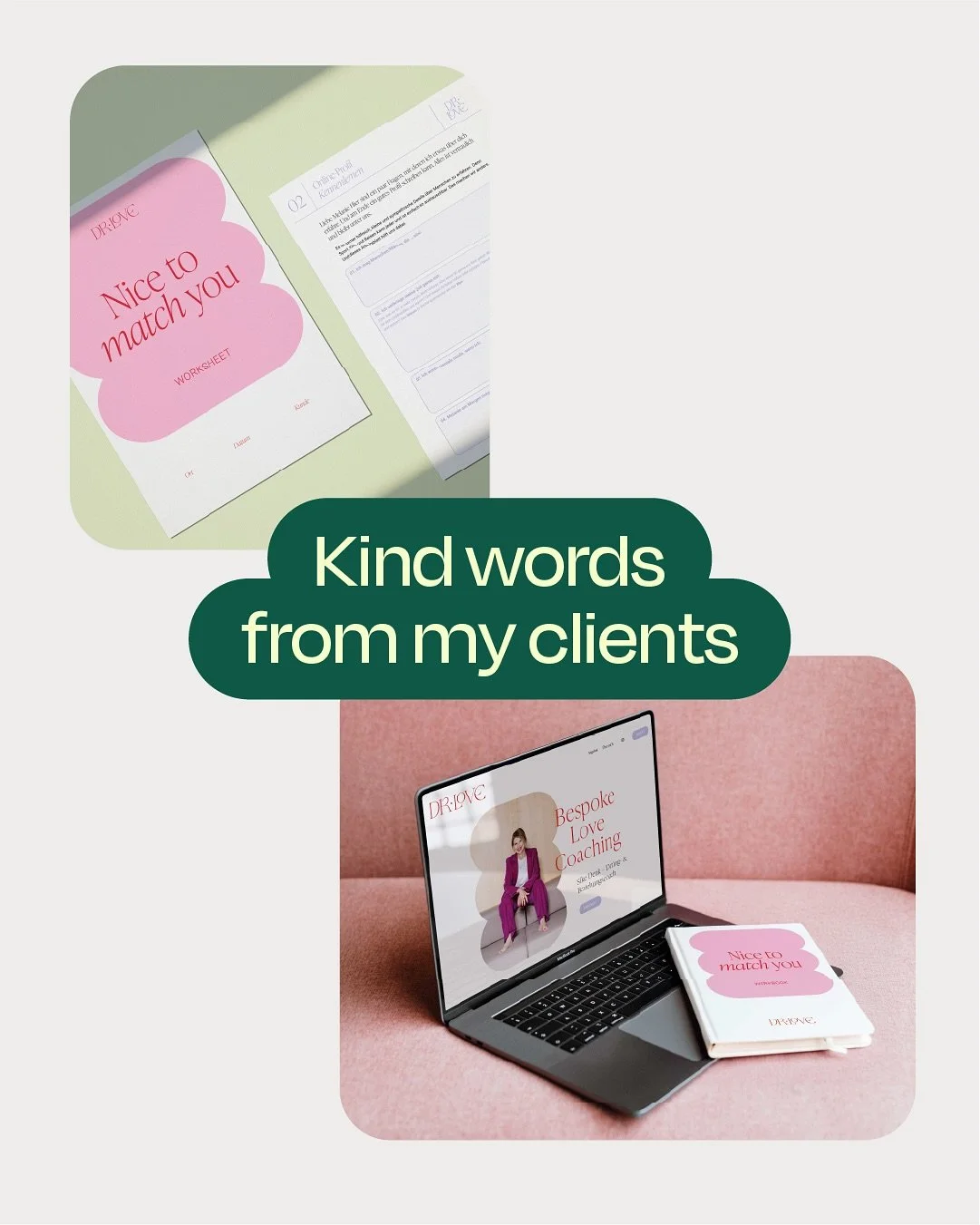 Dieses super liebe Feedback habe ich von meiner Kundin Silke aka @dr_love_coaching bekommen. 🥰 
Silke war eine meiner allerersten Kundinnen, nachdem ich mich selbstständig gemacht habe.
Seitdem ist viel passiert – und wir stehen bis heut
