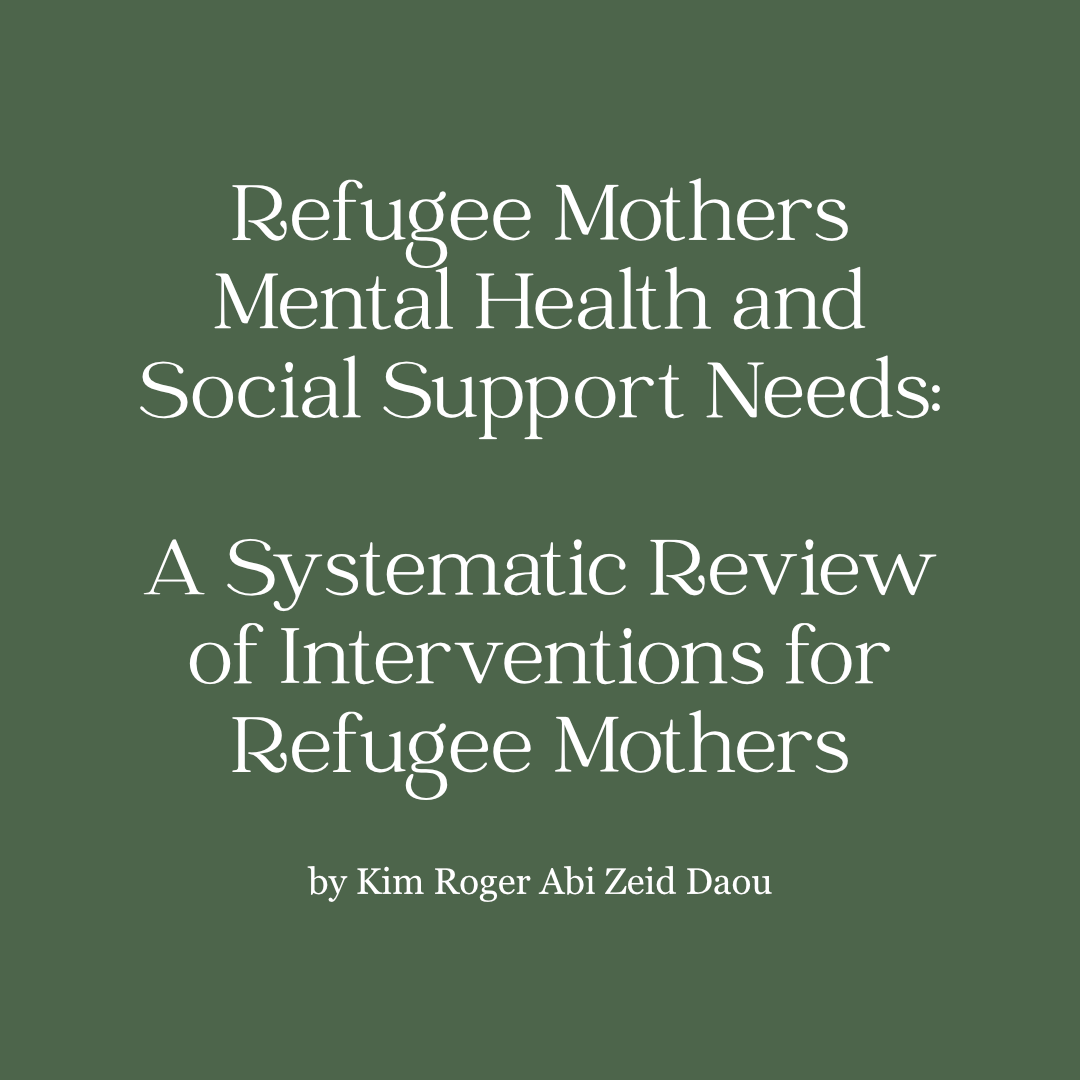 This review identifies key protective factors for refugee mothers: access to safe spaces, language support, advocacy, and opportunities for community-building. Practitioners can help by providing information and resources—preferably in mothers’ nativ
