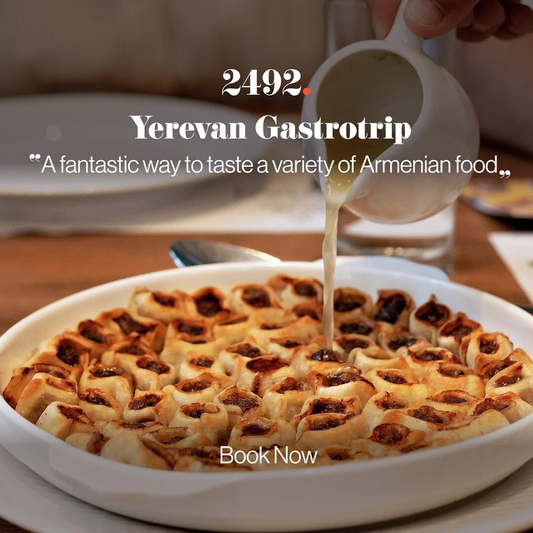 eng/rus New to Armenia and Armenian food? The Yerevan Gastrotrip is just for you. You&rsquo;ll try six carefully selected Armenian dishes from the best restaurants in town, learn about Armenian culture and history, and support the Jermik Ankyun Found