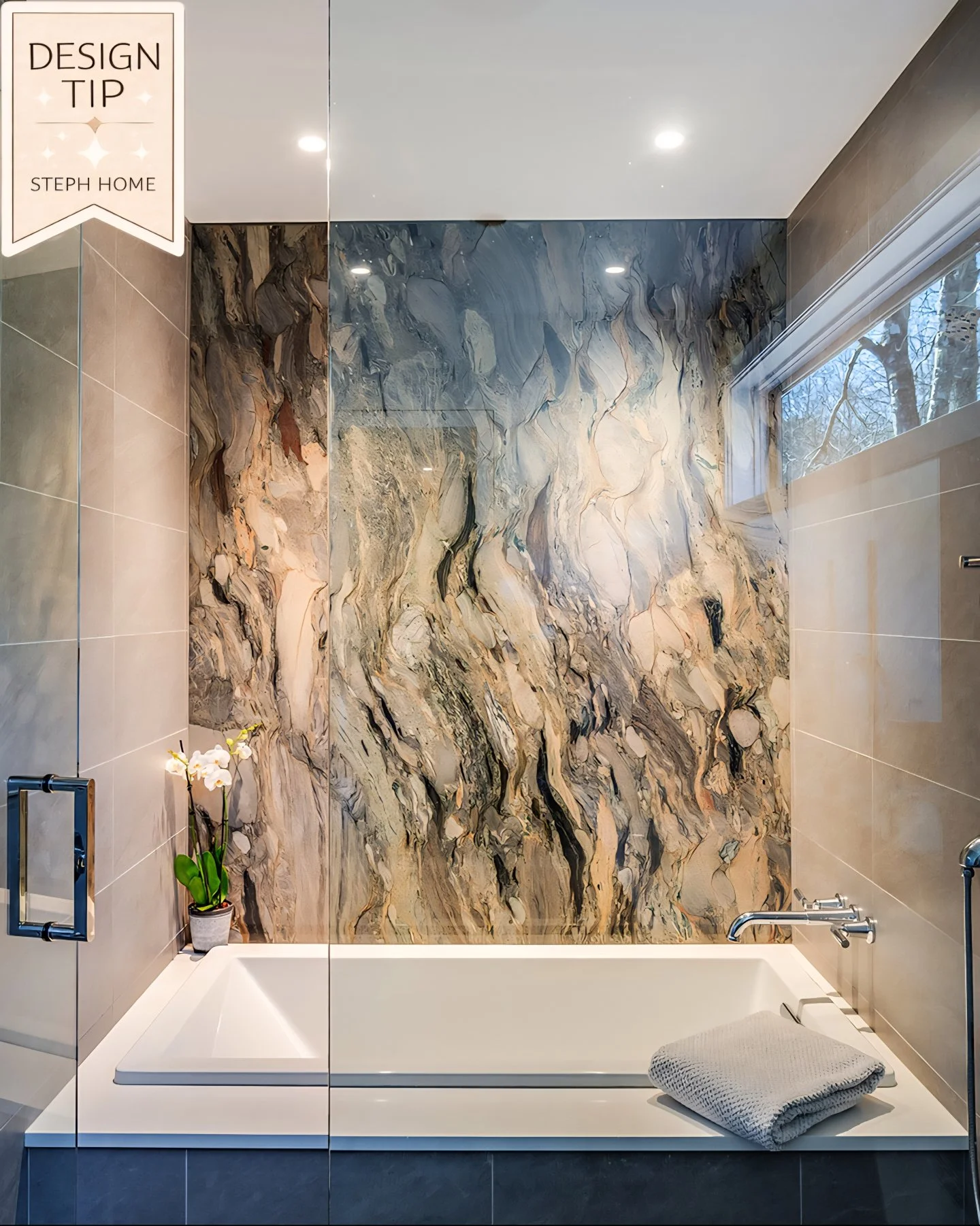 My spa bathroom design rule:

*Nothing should shout*

The tile, the stone, the lighting, the vanity &mdash; all working quietly together.
When everything feels intentional and balanced, the room becomes calm.
That&rsquo;s what turns a bathroom into a