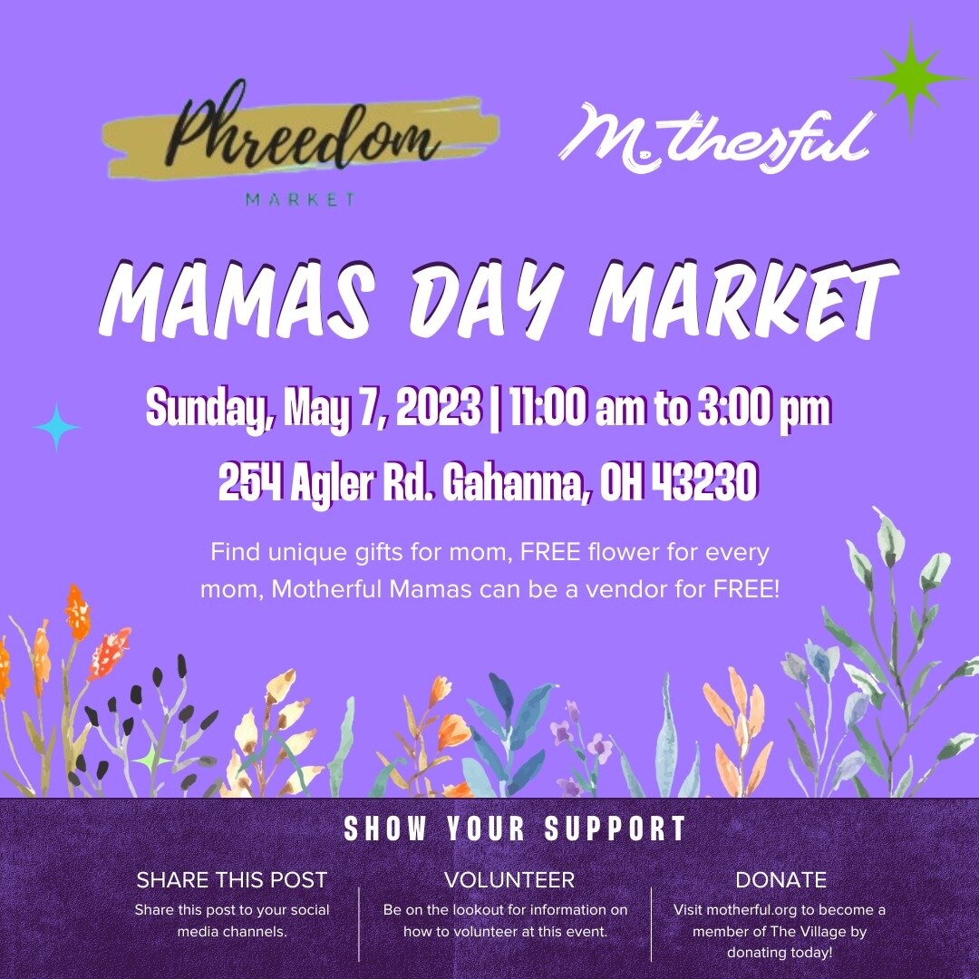 Mark your calendars for the next Phreedom Market at Motherful Headquarters! Come find some one-of-a-kind gifts for the moms in your life, plus you'll get to support some of our Motherful CEOs 💕

You can also support our mamas by donating to our #Car