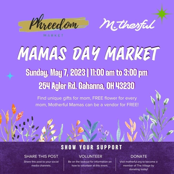 The next Phreedom Market at Motherful Headquarters is TOMORROW! Come find some one-of-a-kind gifts for the moms in your life, plus you'll get to support some of our Motherful CEOs 💕

You can also support our mamas by donating to our #CareLikeAMother